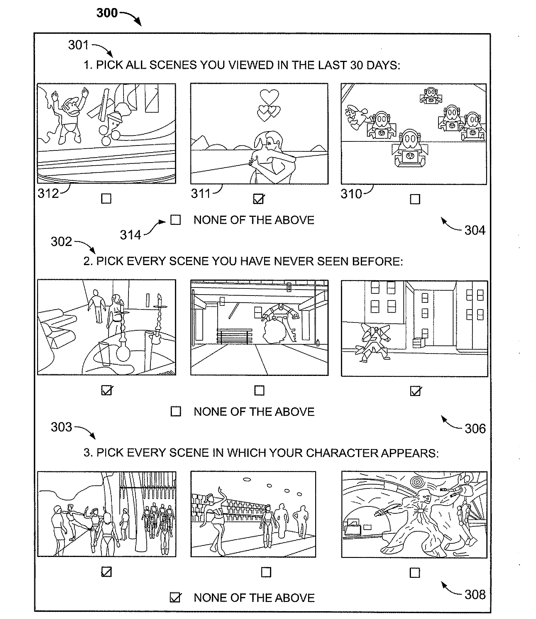 Identity verification via selection of sensible output from recorded digital data