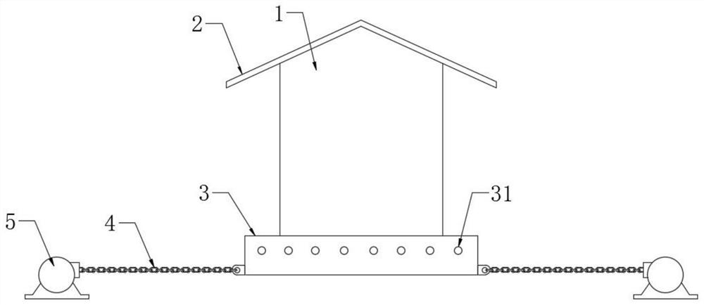 Box transformer substation structure prevented from being soaked in water and for outdoor use and water soaking prevention method