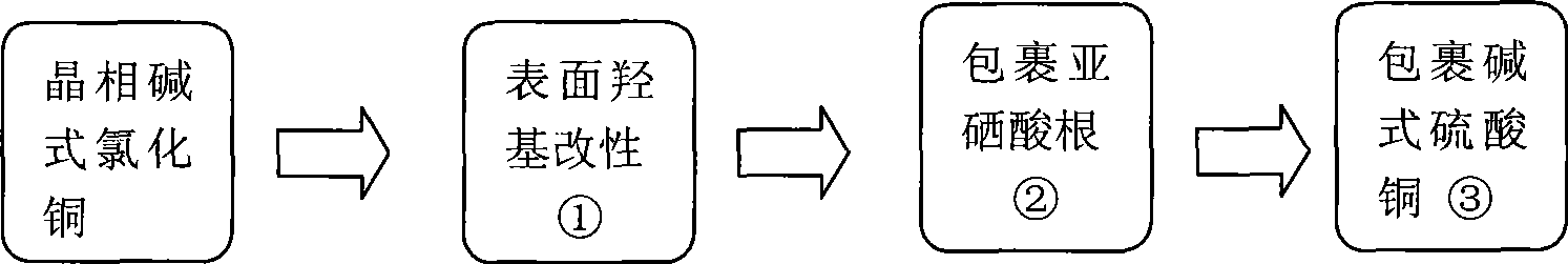 Preparation an use of selenium-coated copper chloride hydroxide