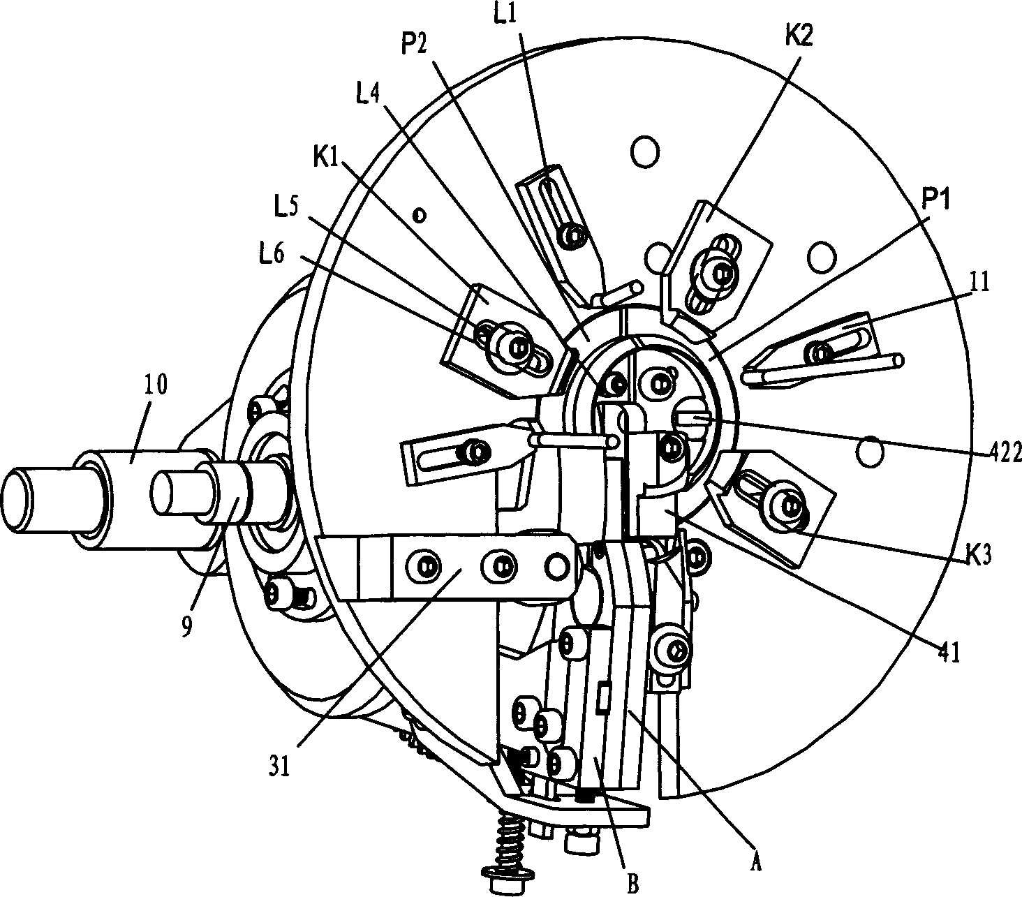 Clamping knotter for spring of fully automatic spring coiling machine