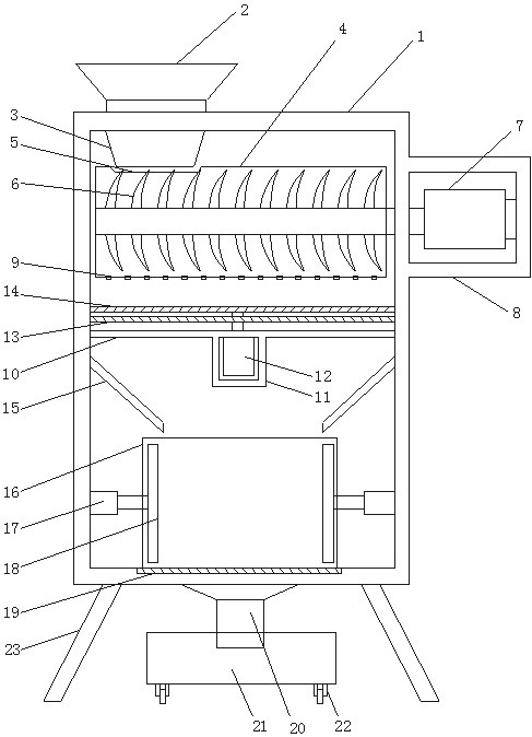 Raw material crushing and collecting device for welding flux production