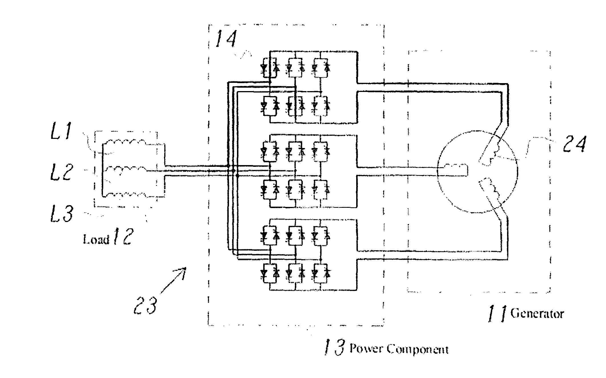 Bi-directional matrix converter with reverse start-up