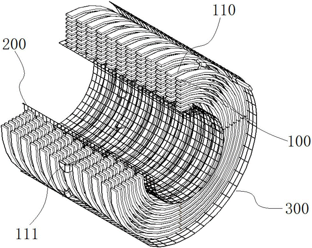 High-voltage coil structure of resin-cast dry-type transformer, winding method and transformer