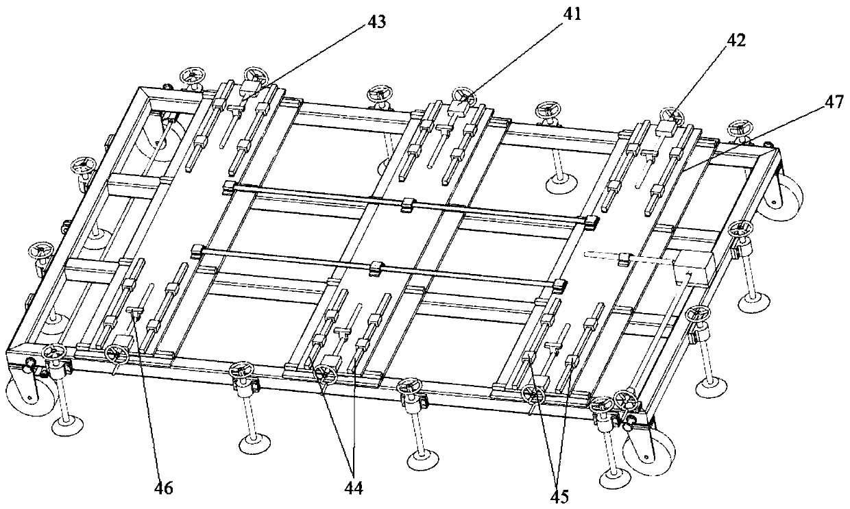 Three-direction posture adjustment combined engine butting assembly device