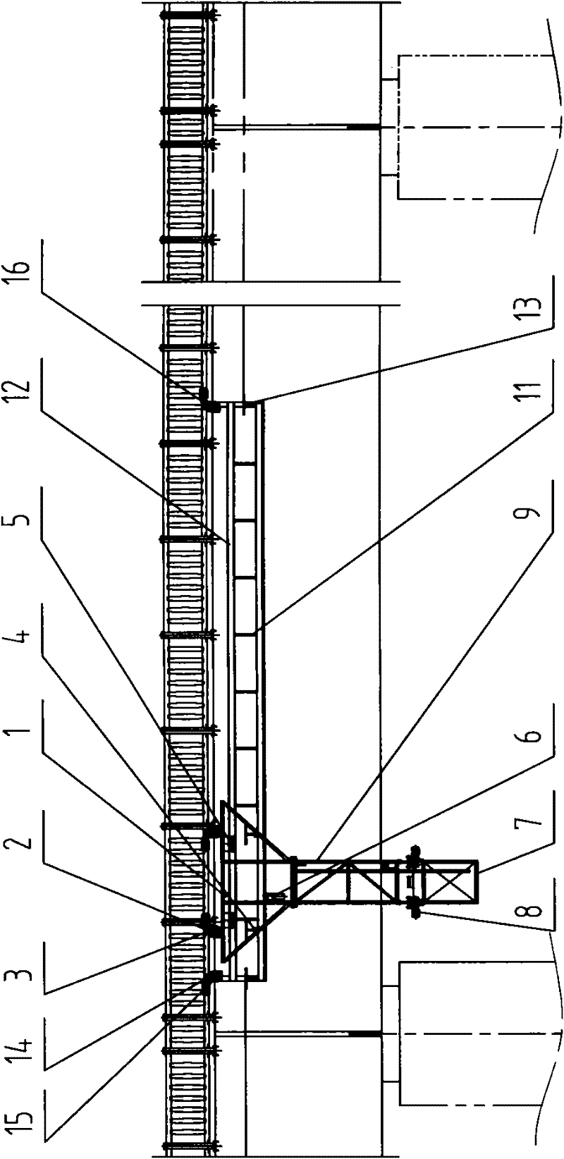 Self-guided beam type bridge monitoring and overhauling device