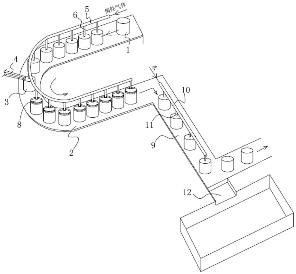 A kind of reducing rutile tio in titanium slag  <sub>2</sub> Titanium slag rapid cooling system and method