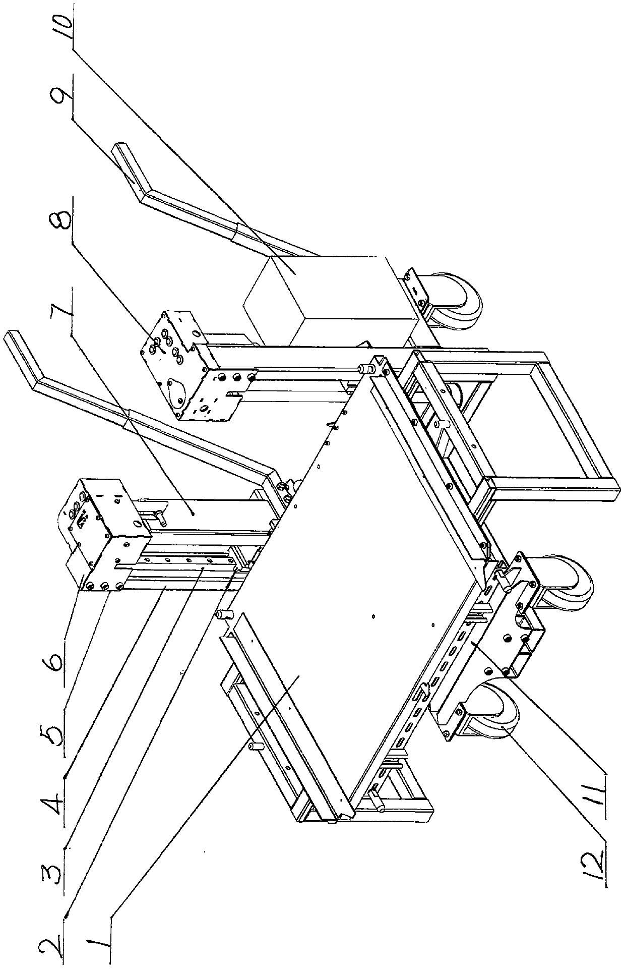 Switch cabinet circuit breaker transferring trolley