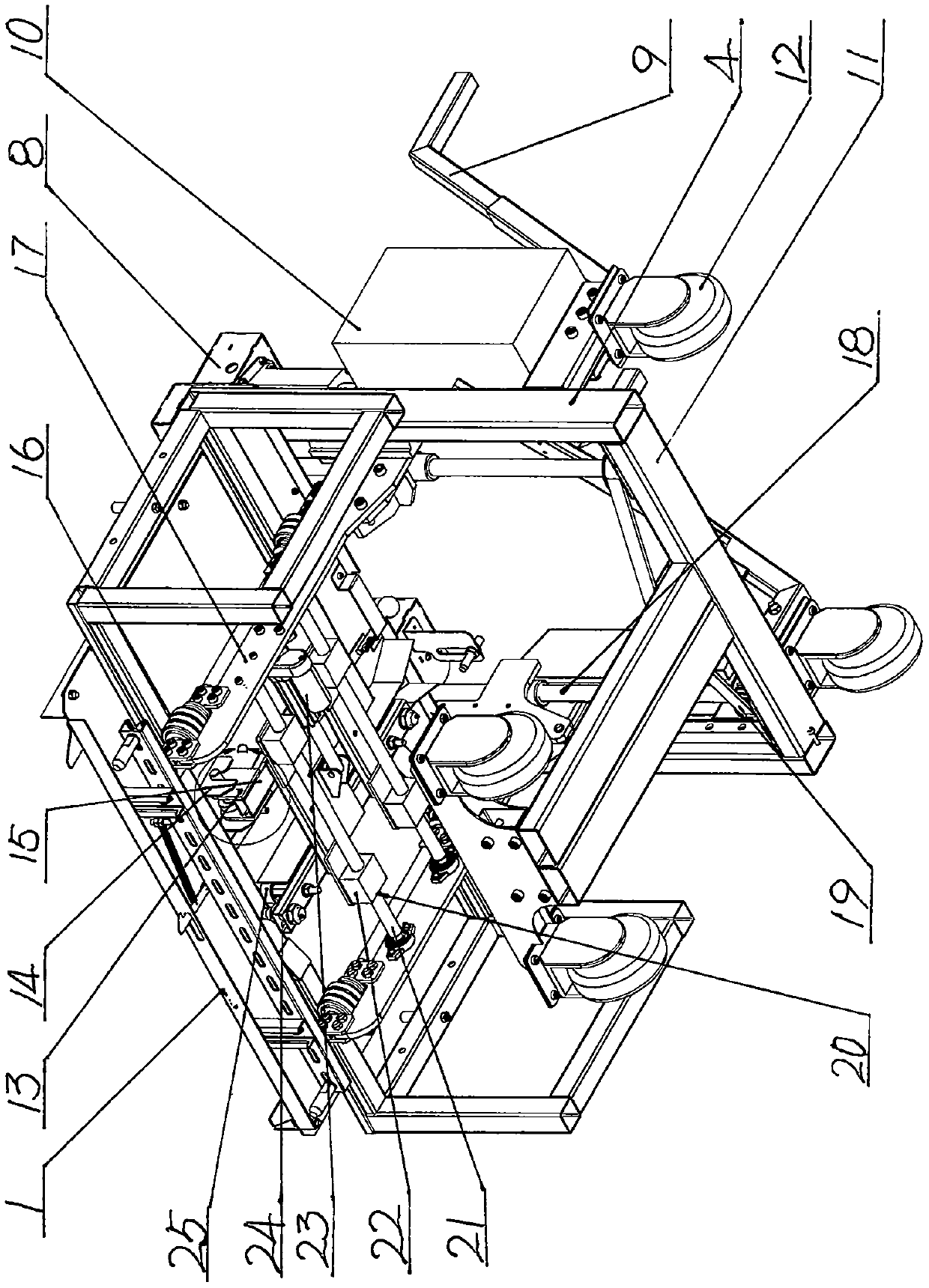 Switch cabinet circuit breaker transferring trolley