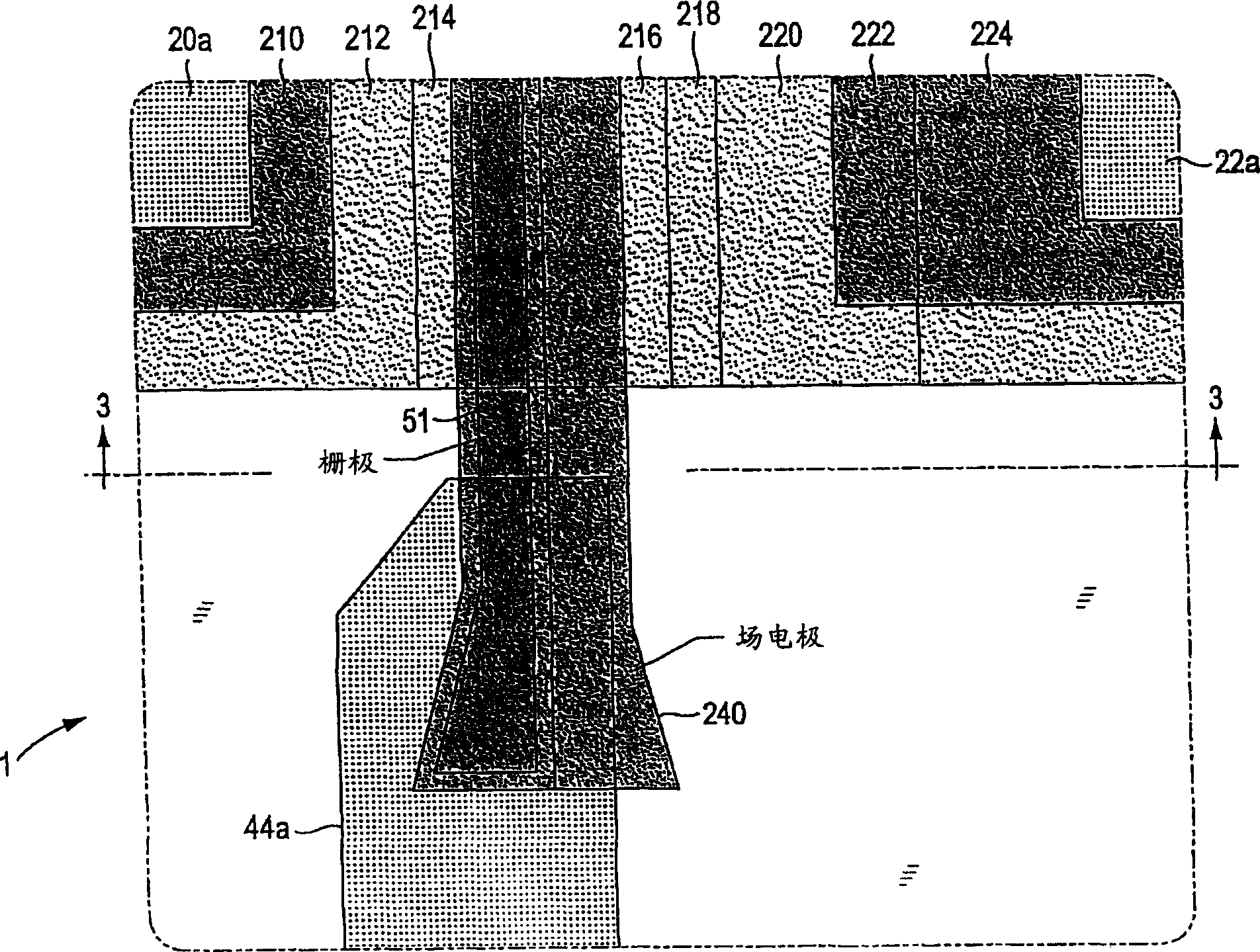 Field electrode metal semiconductor field effect transistor