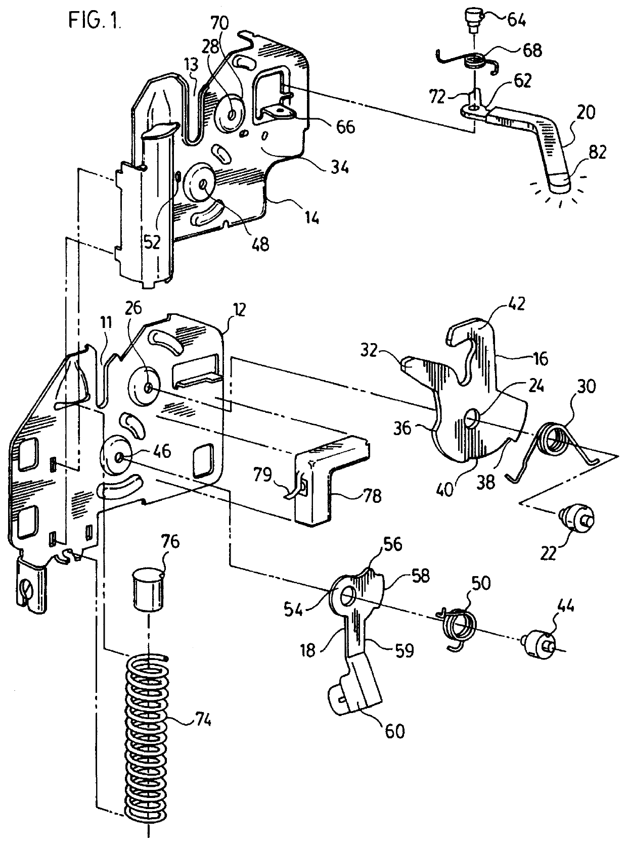 Hood latch for an engine compartment