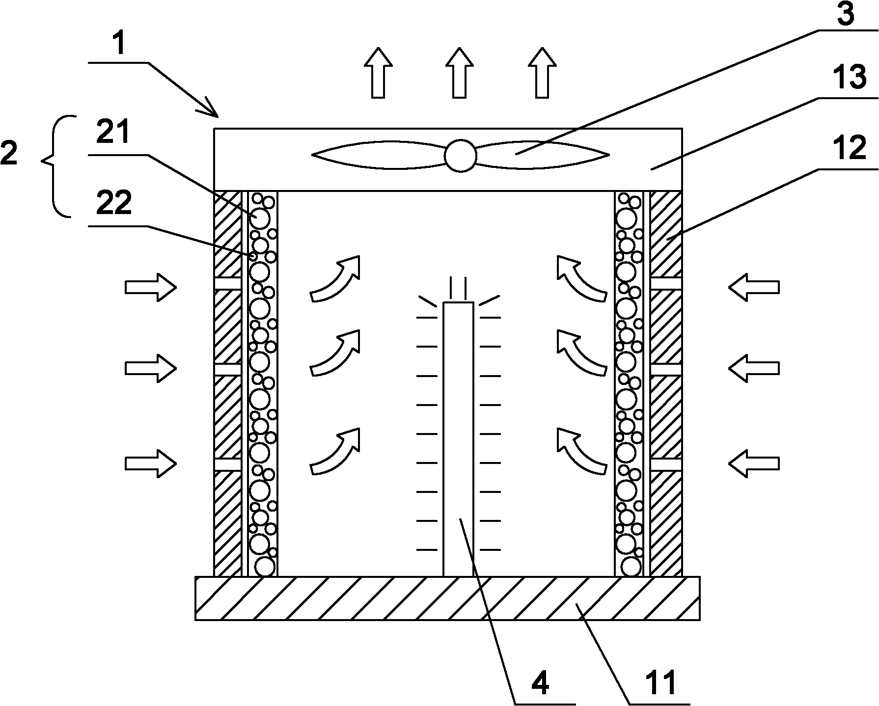 Adsorption-degradation filter element and air purifier using same