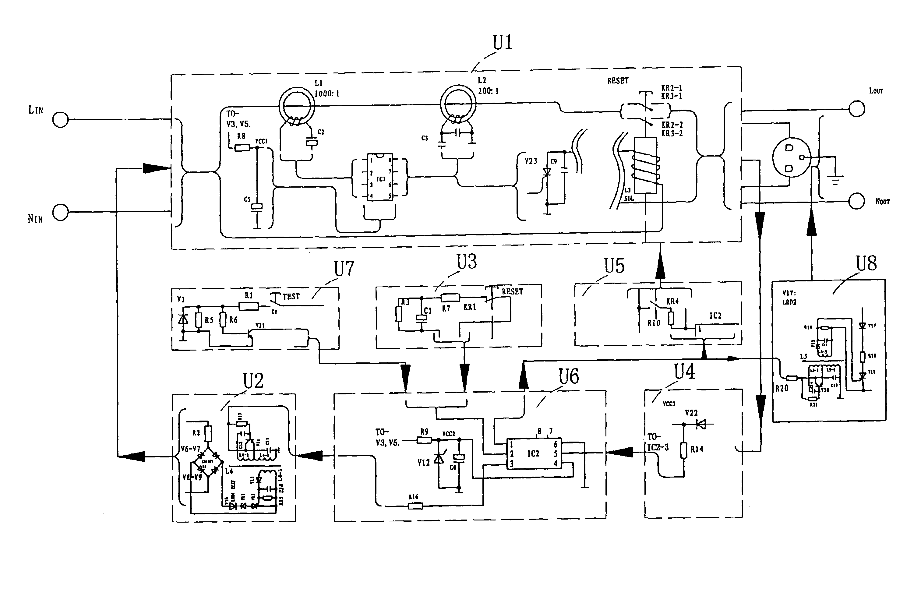 Circuits for circuit interrupting devices having automatic end of life testing function