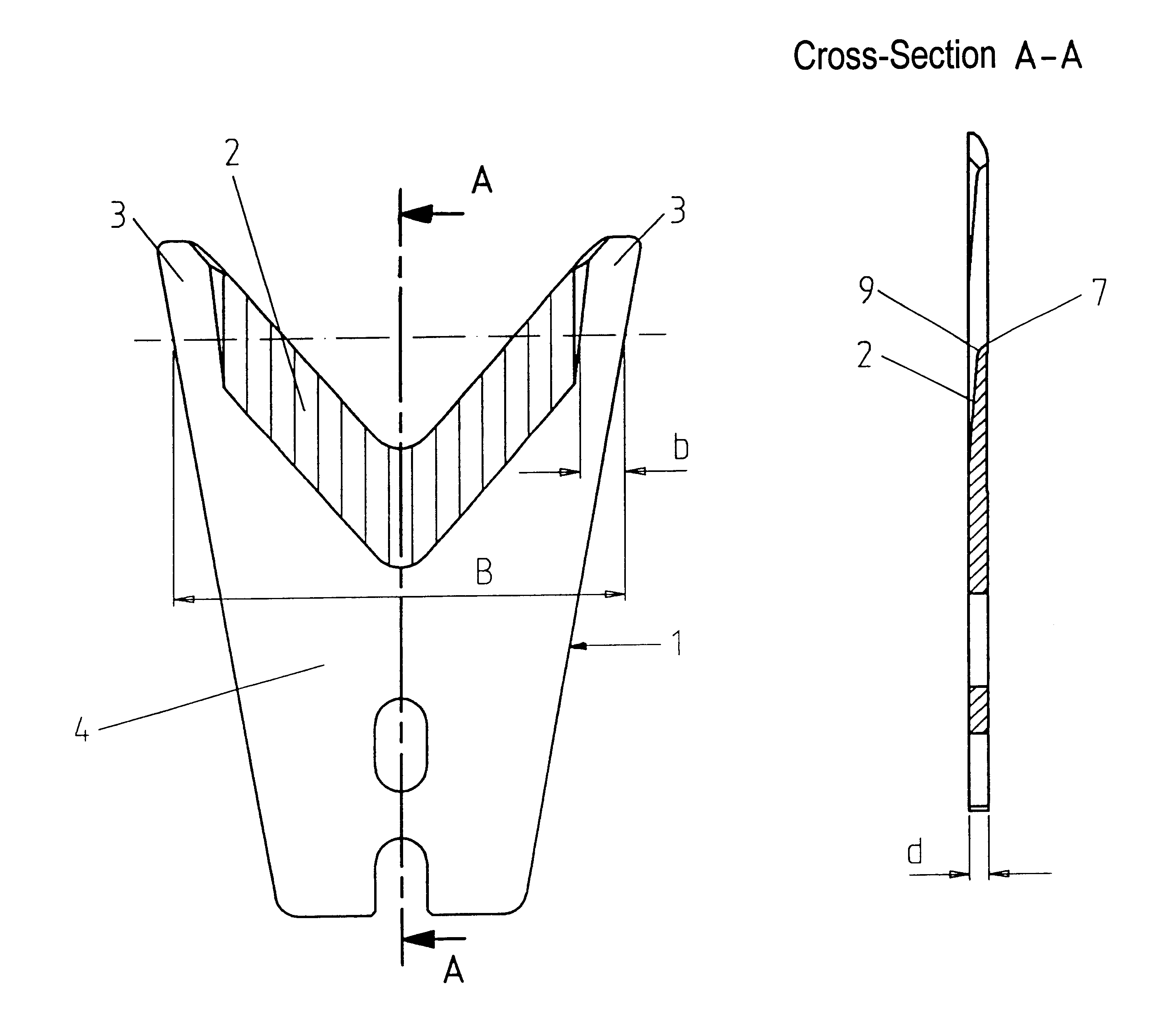 Plate-shaped shearing knife