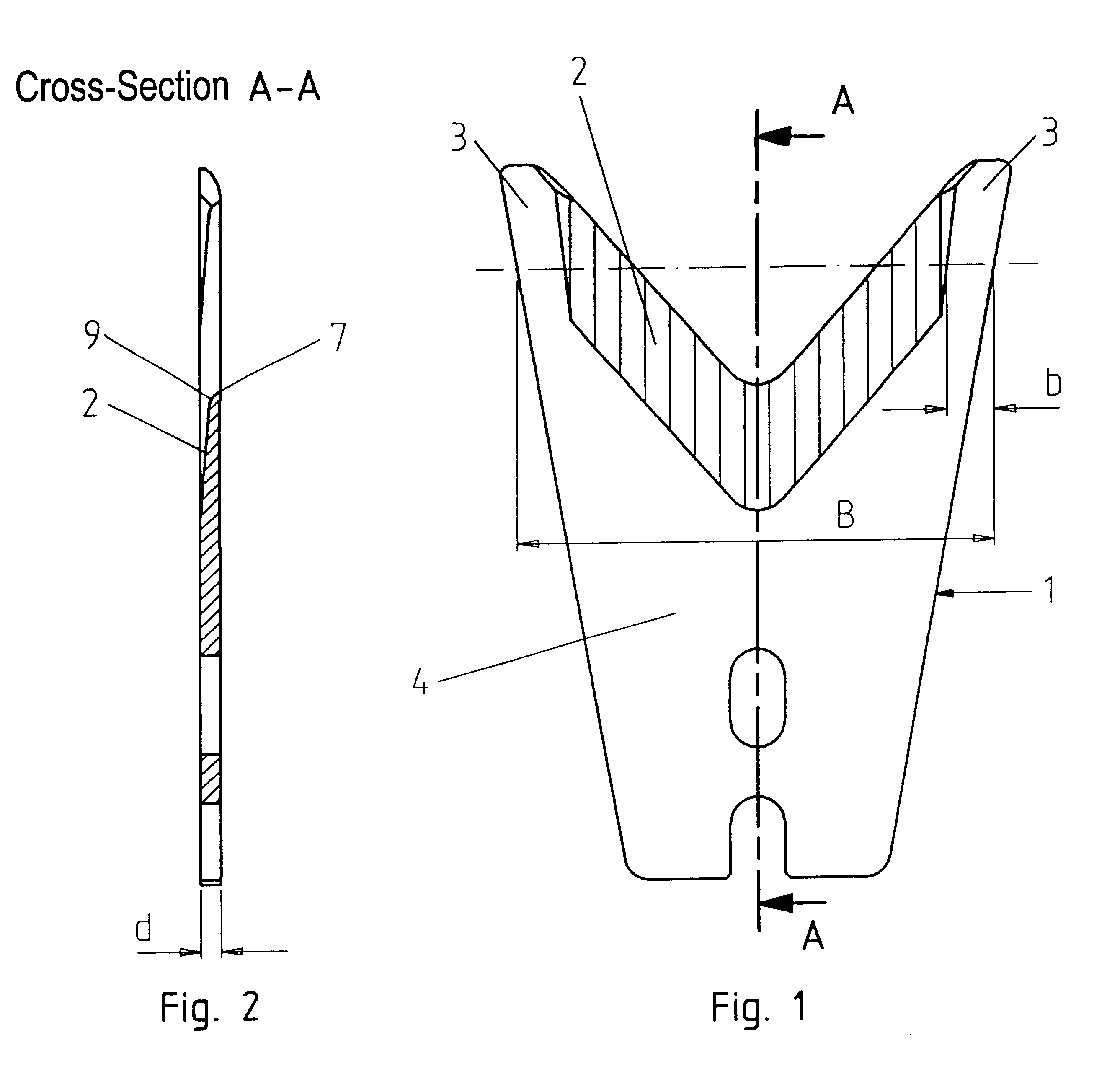 Plate-shaped shearing knife