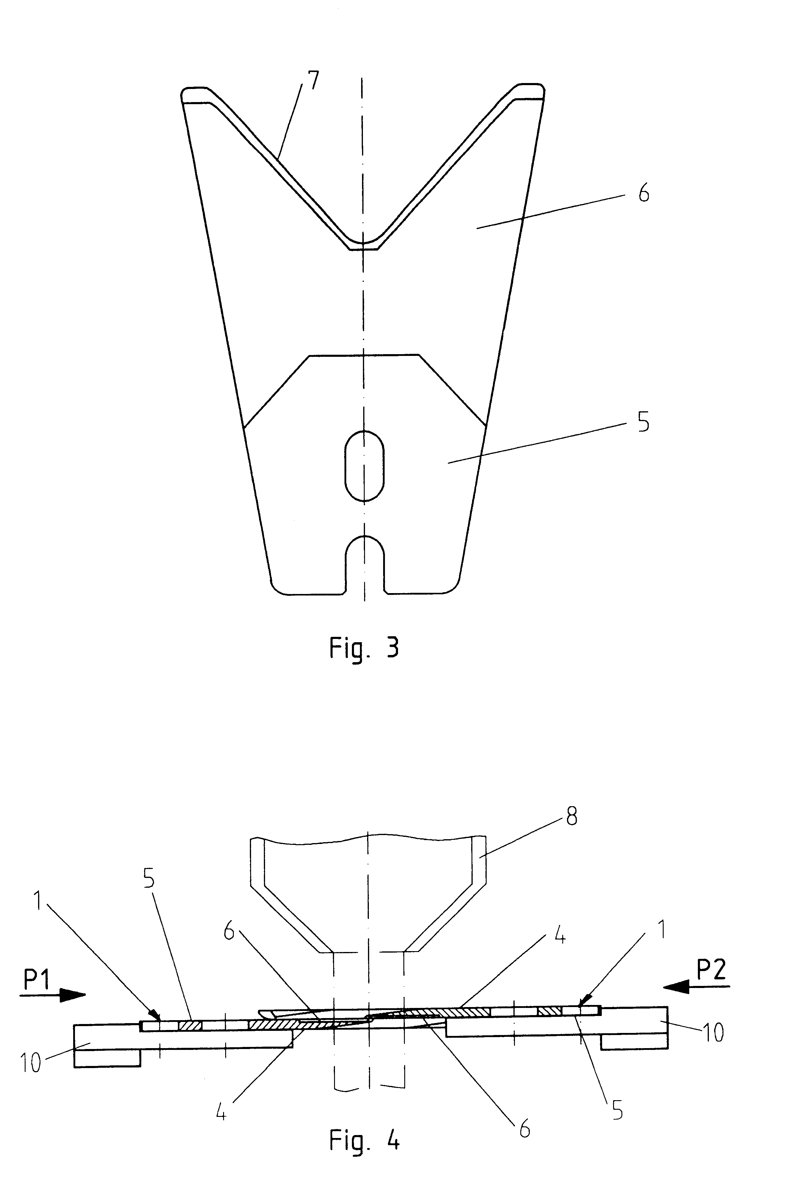 Plate-shaped shearing knife