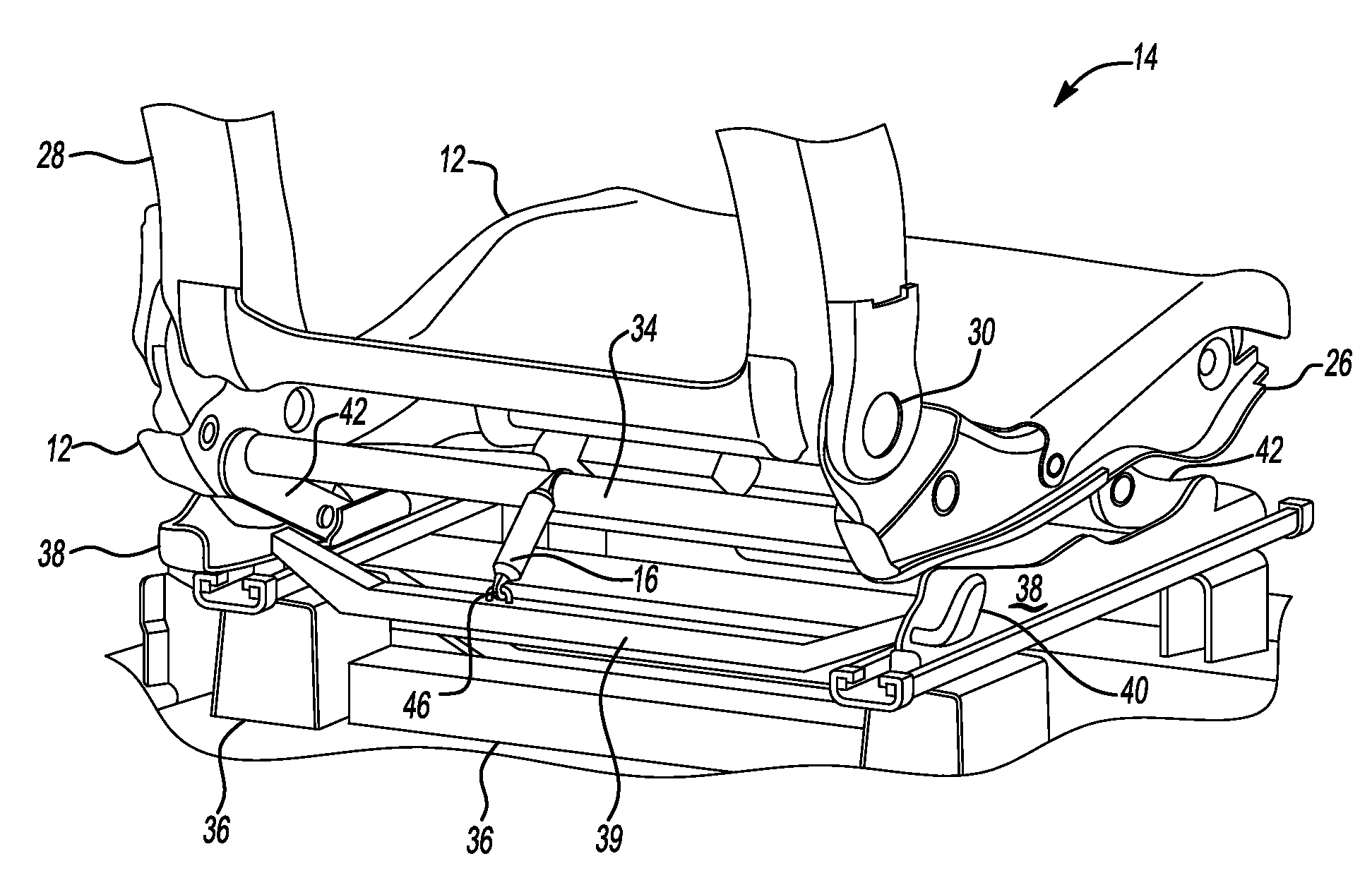 Vehicle seat stabilization system and a stabilization device