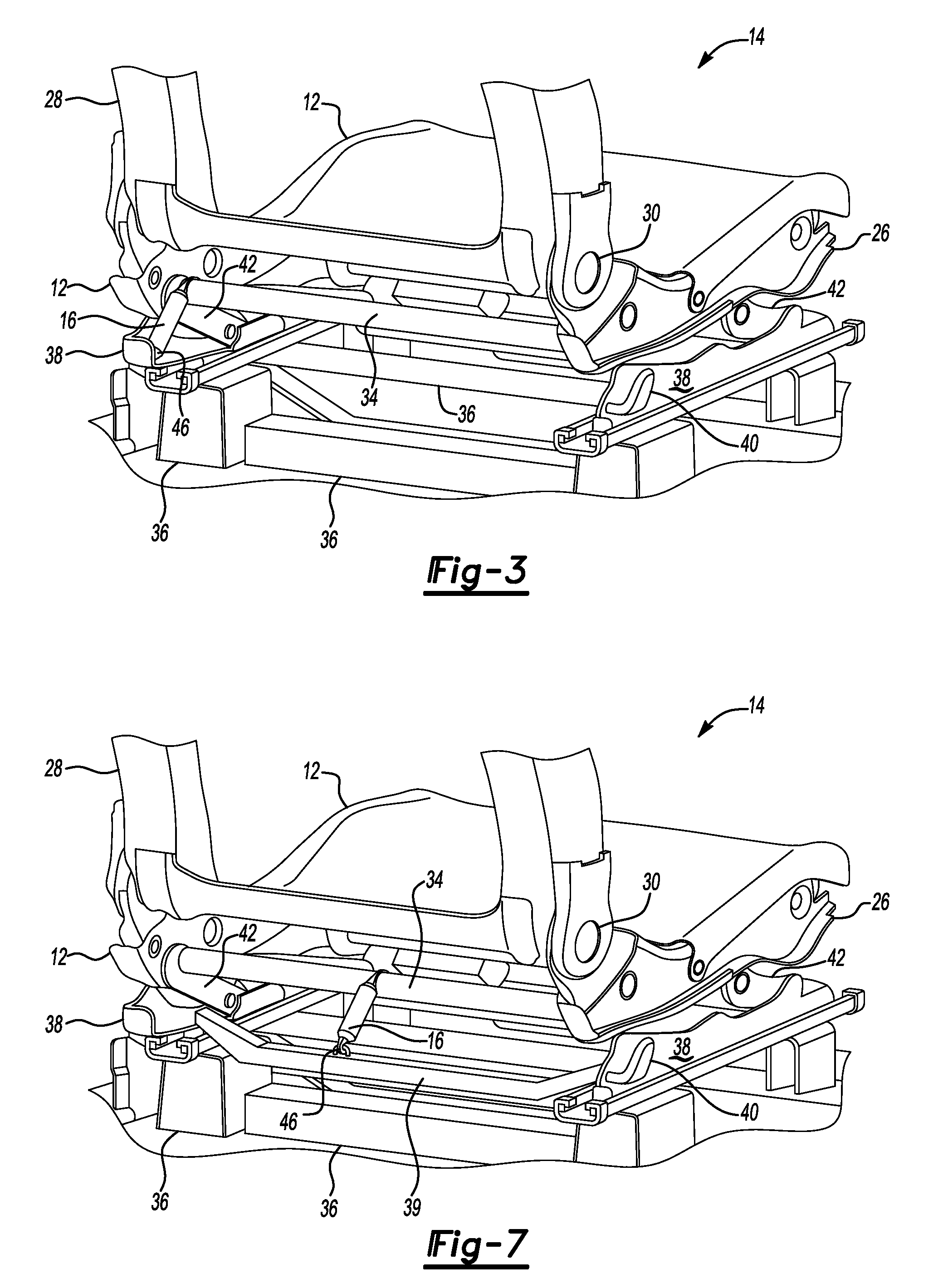 Vehicle seat stabilization system and a stabilization device