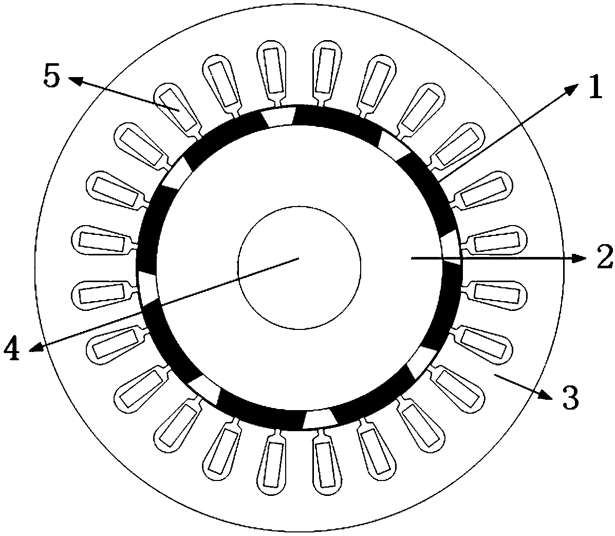 Surface-slotted surface-mounted permanent magnet synchronous motor rotor structure