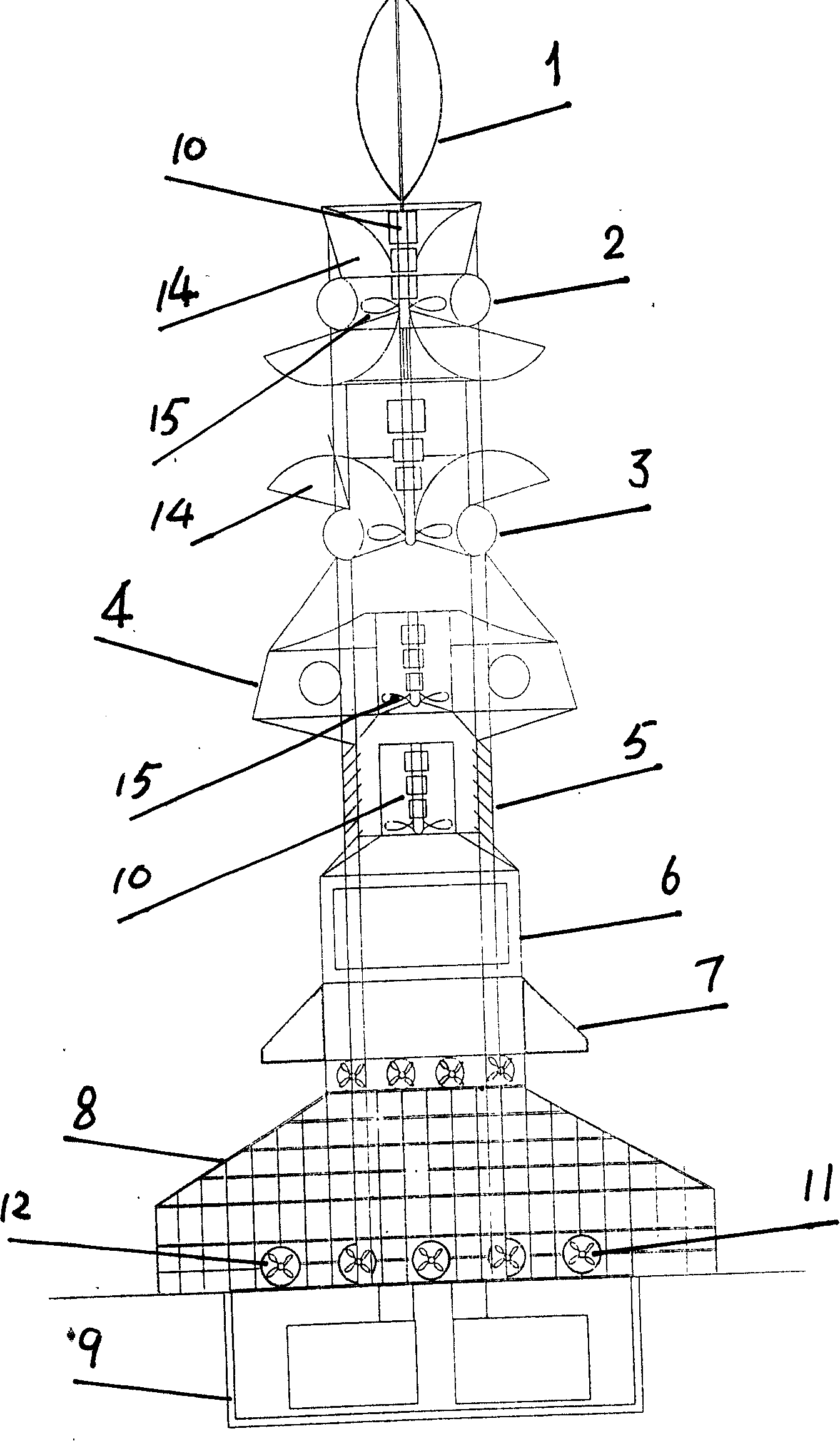 Intelligent combined power generation energy resource tower