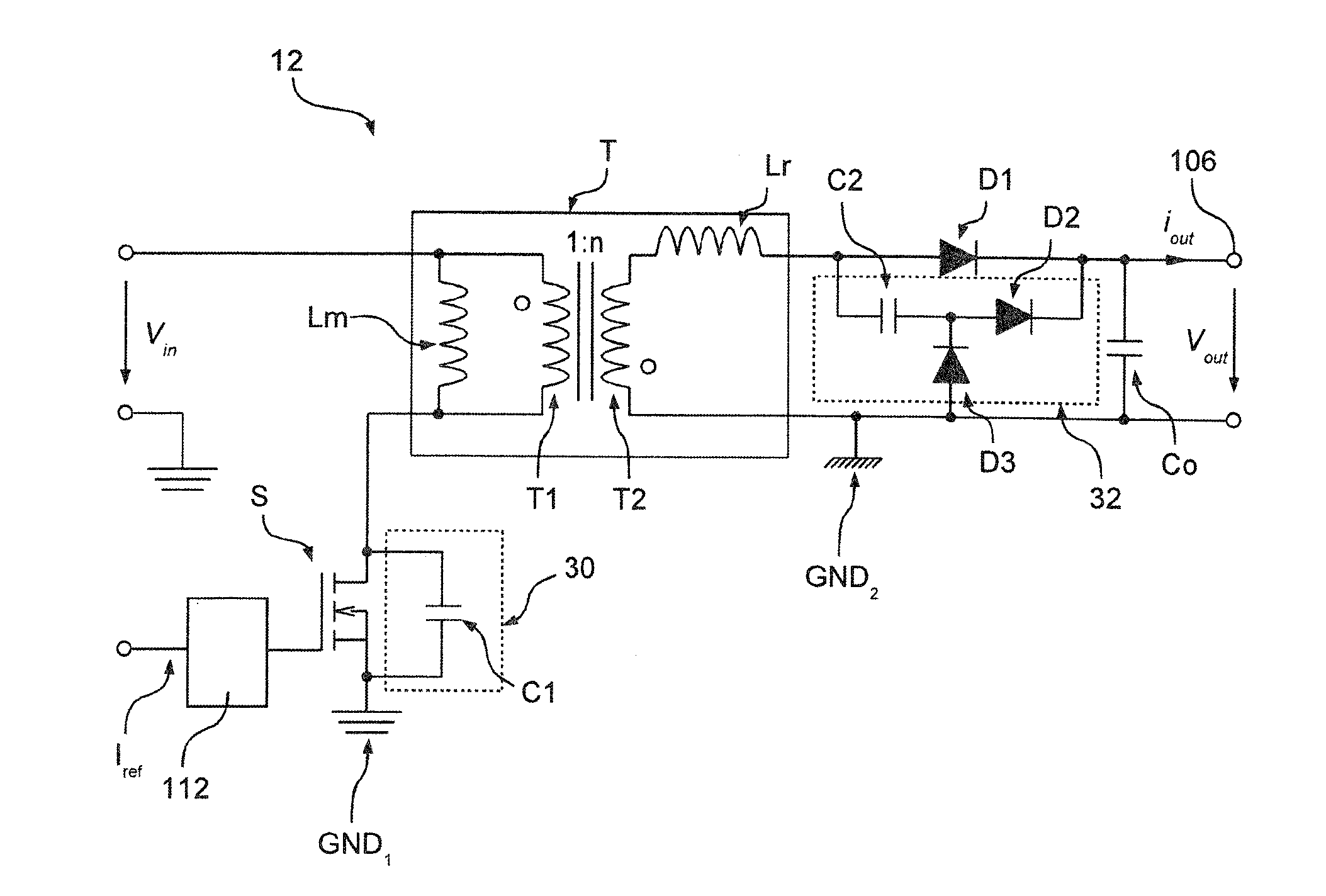 Electronic converter, and related lighting system and method of operating an electronic converter