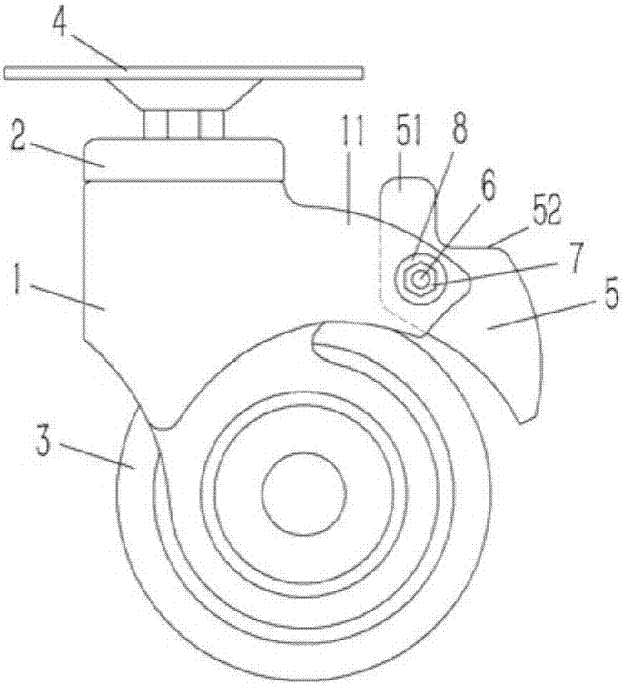 Brake fixing structure on universal trundle