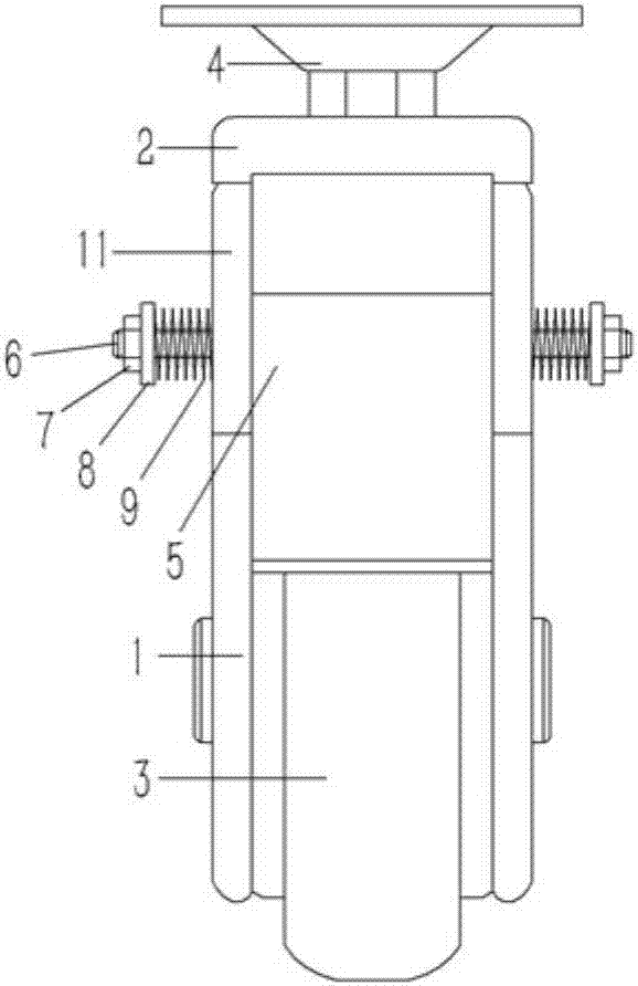 Brake fixing structure on universal trundle