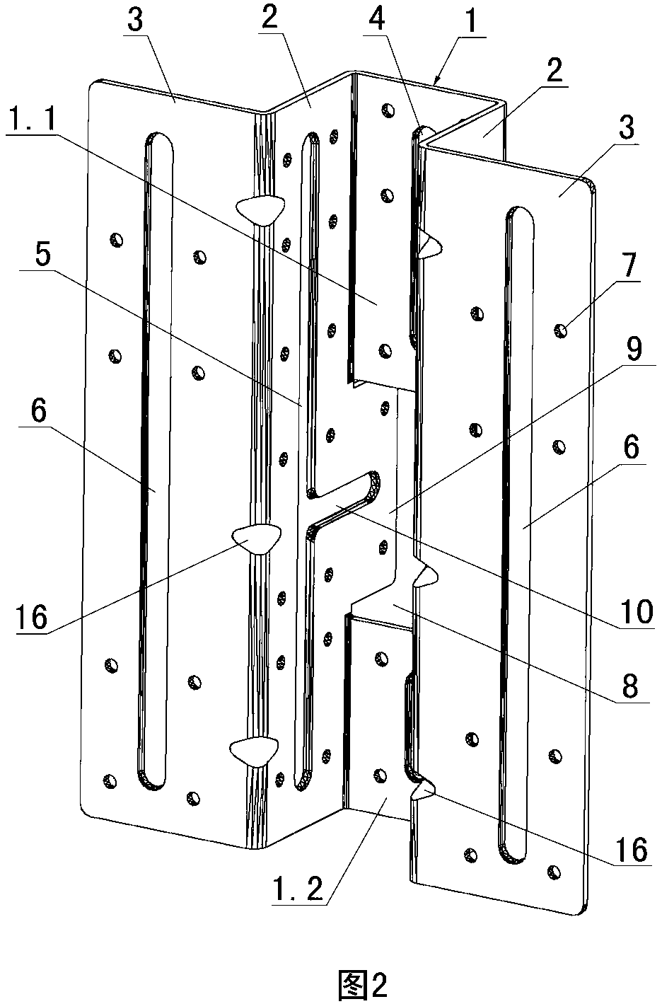 Beam-passing fastener and lightweight steel construction for connecting upper layer and lower layer