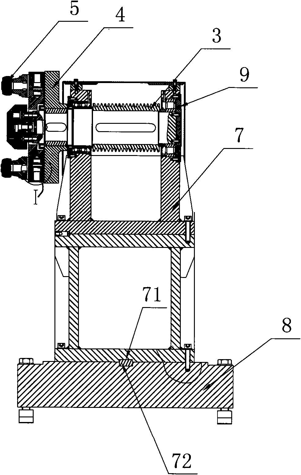 Secondary driving device for heavy numerical control roller grinder