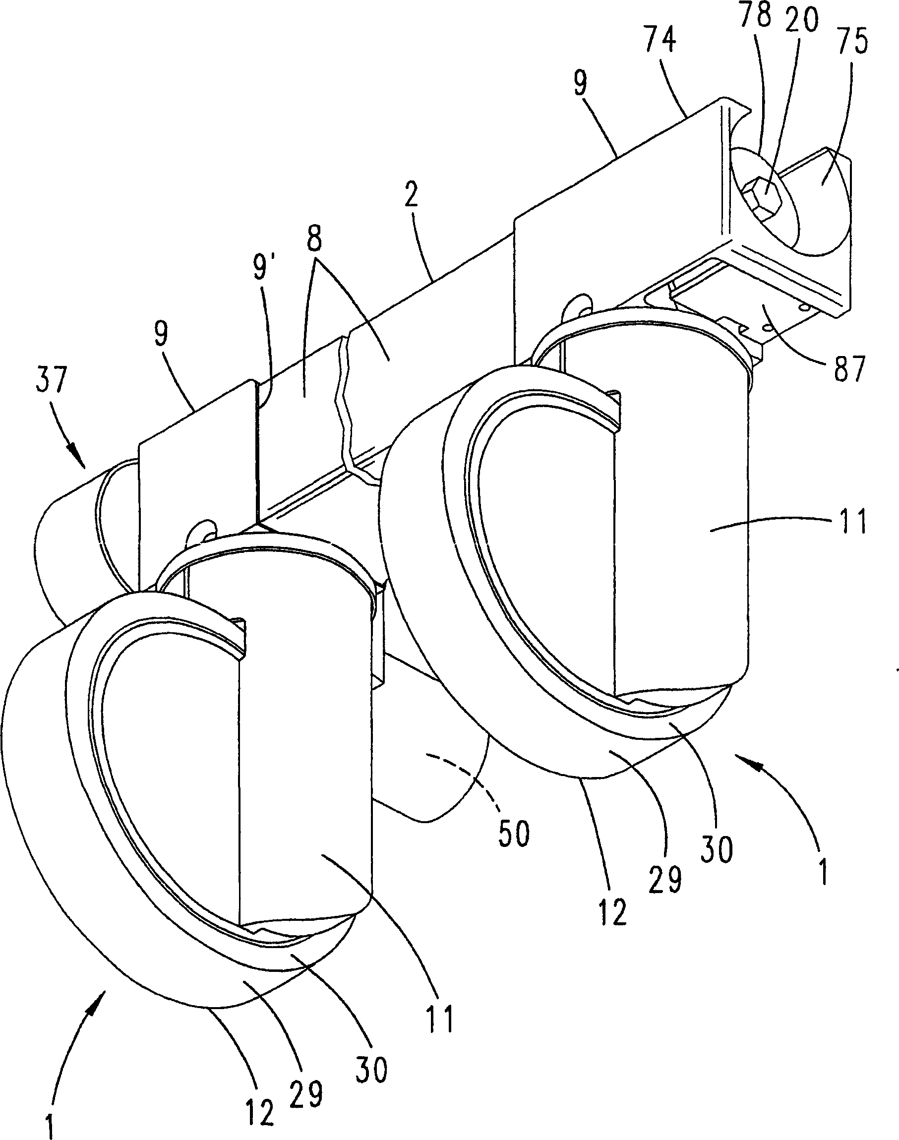 Castor type roller controlled by motor