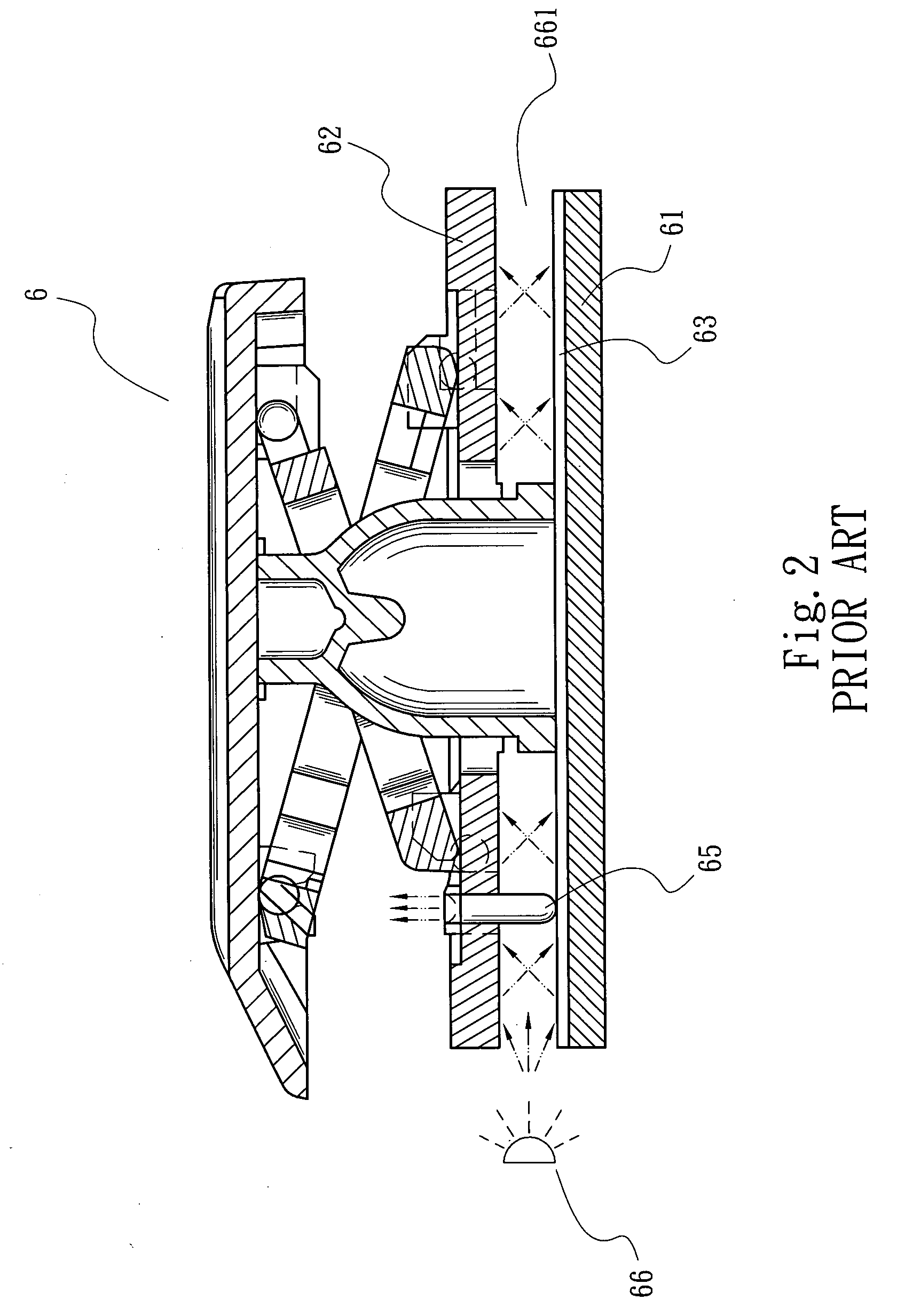 Light guide structure for a keyboard