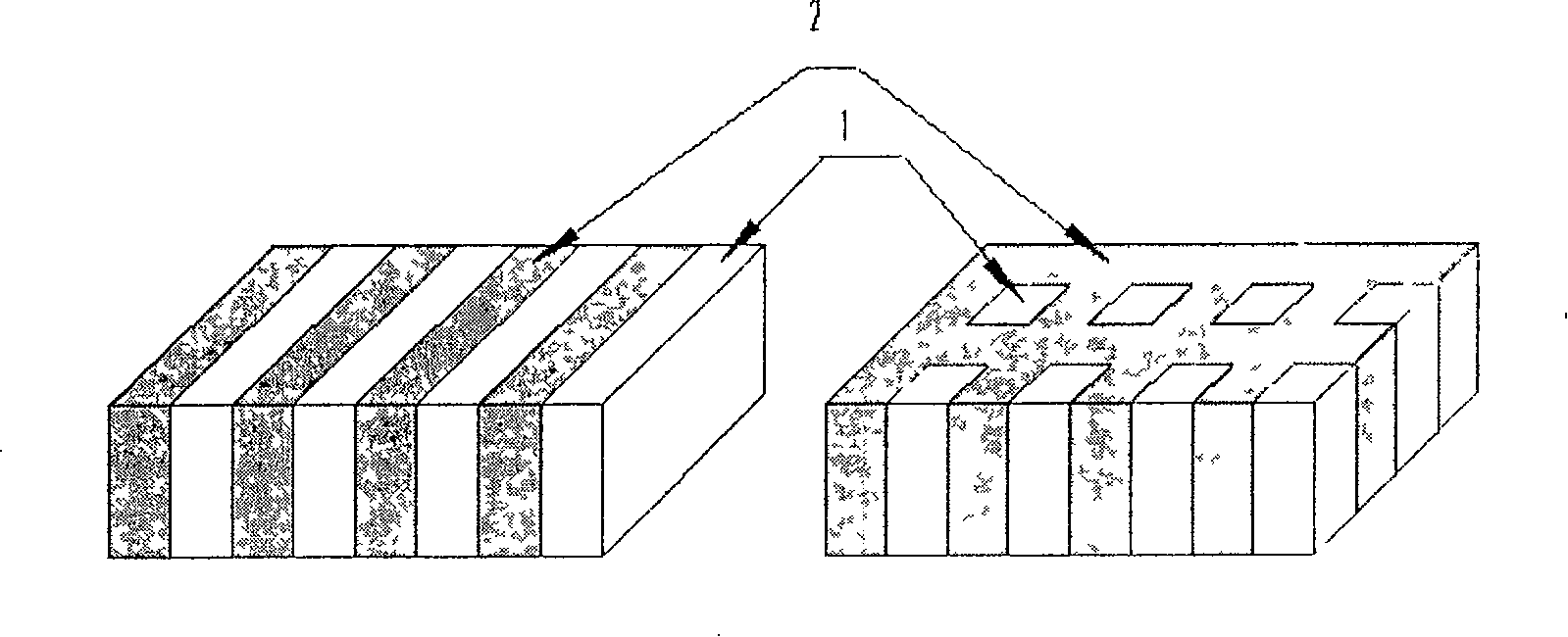 Cascade and parallel piezoelectric composite material and preparing method thereof