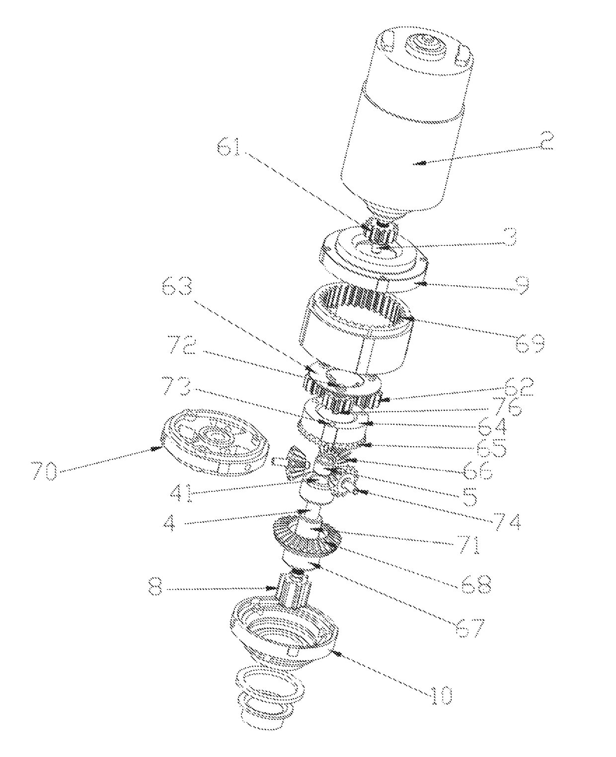 Hand blender with a built-in 2-speed gearbox