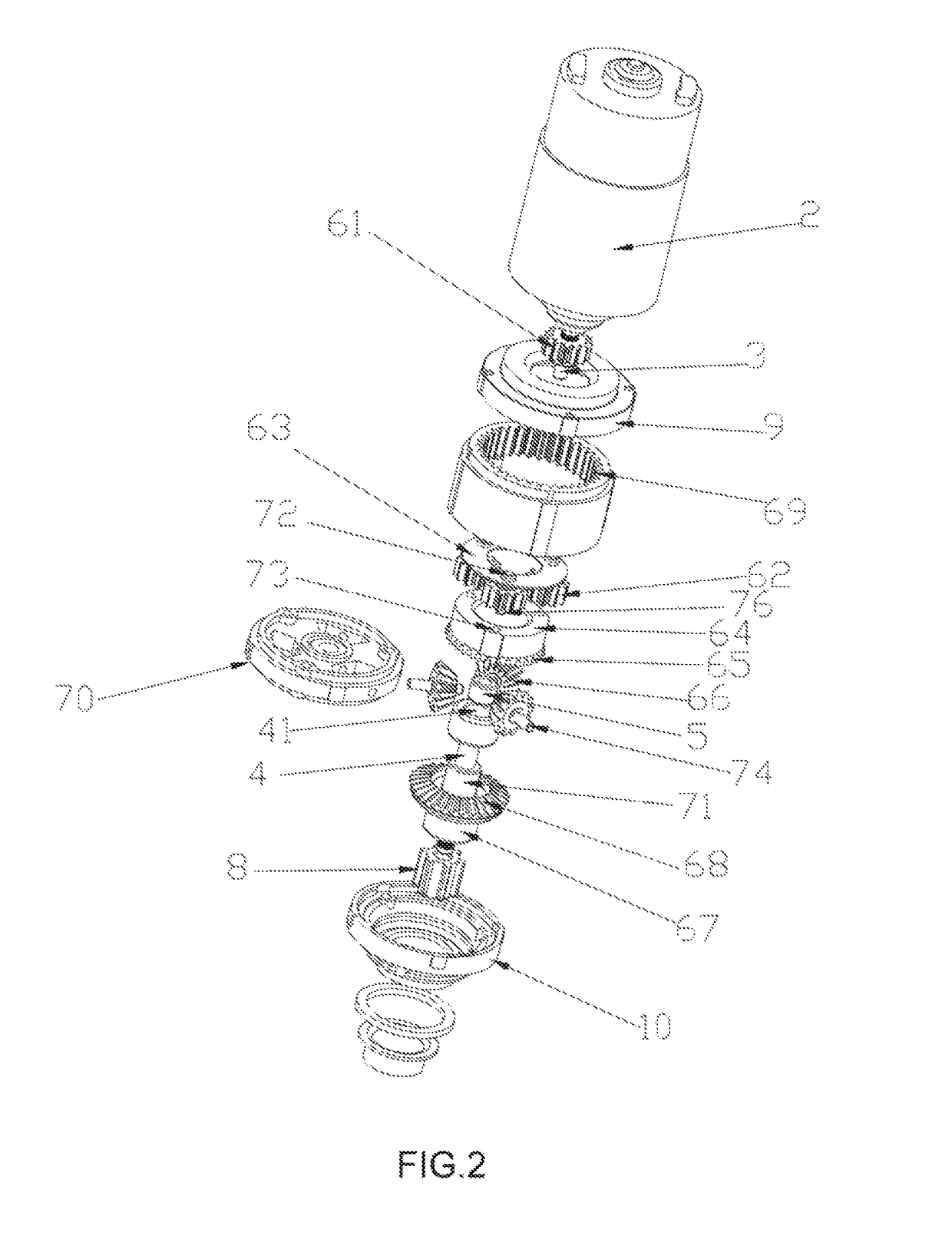 Hand blender with a built-in 2-speed gearbox