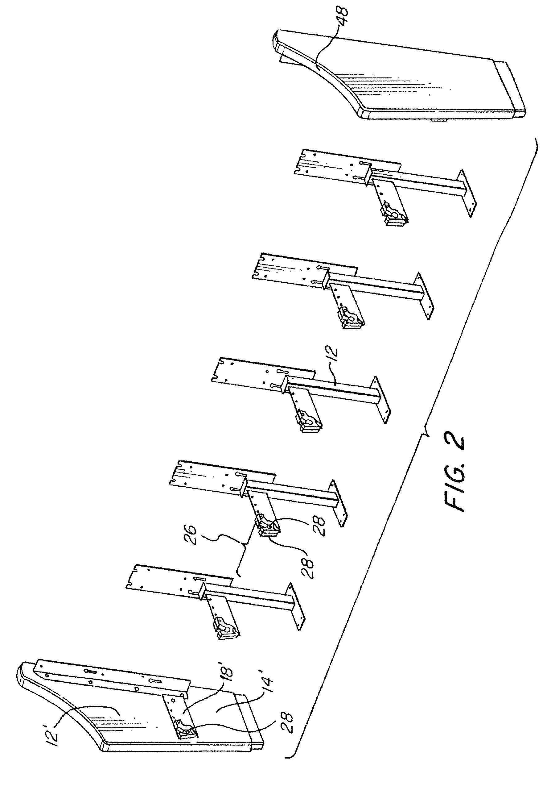 Pew style seating assembly