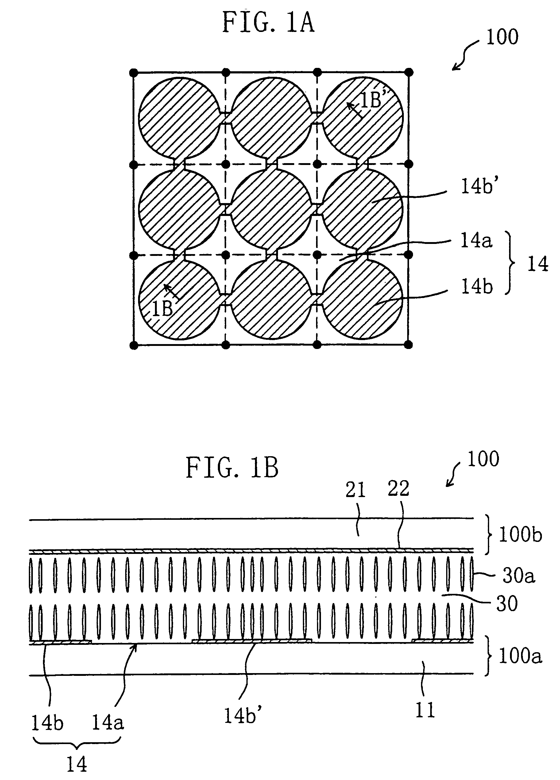 Liquid crystal display device having multiple domains with radially inclined LC molecules