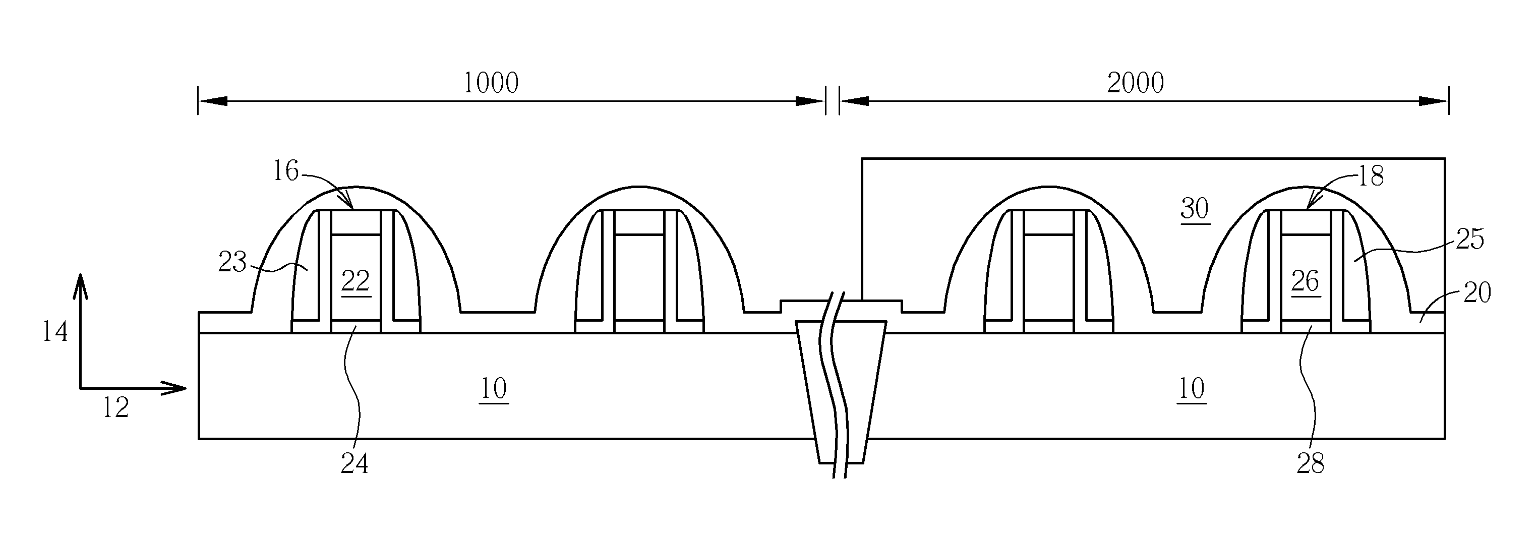 Strained silicon structure