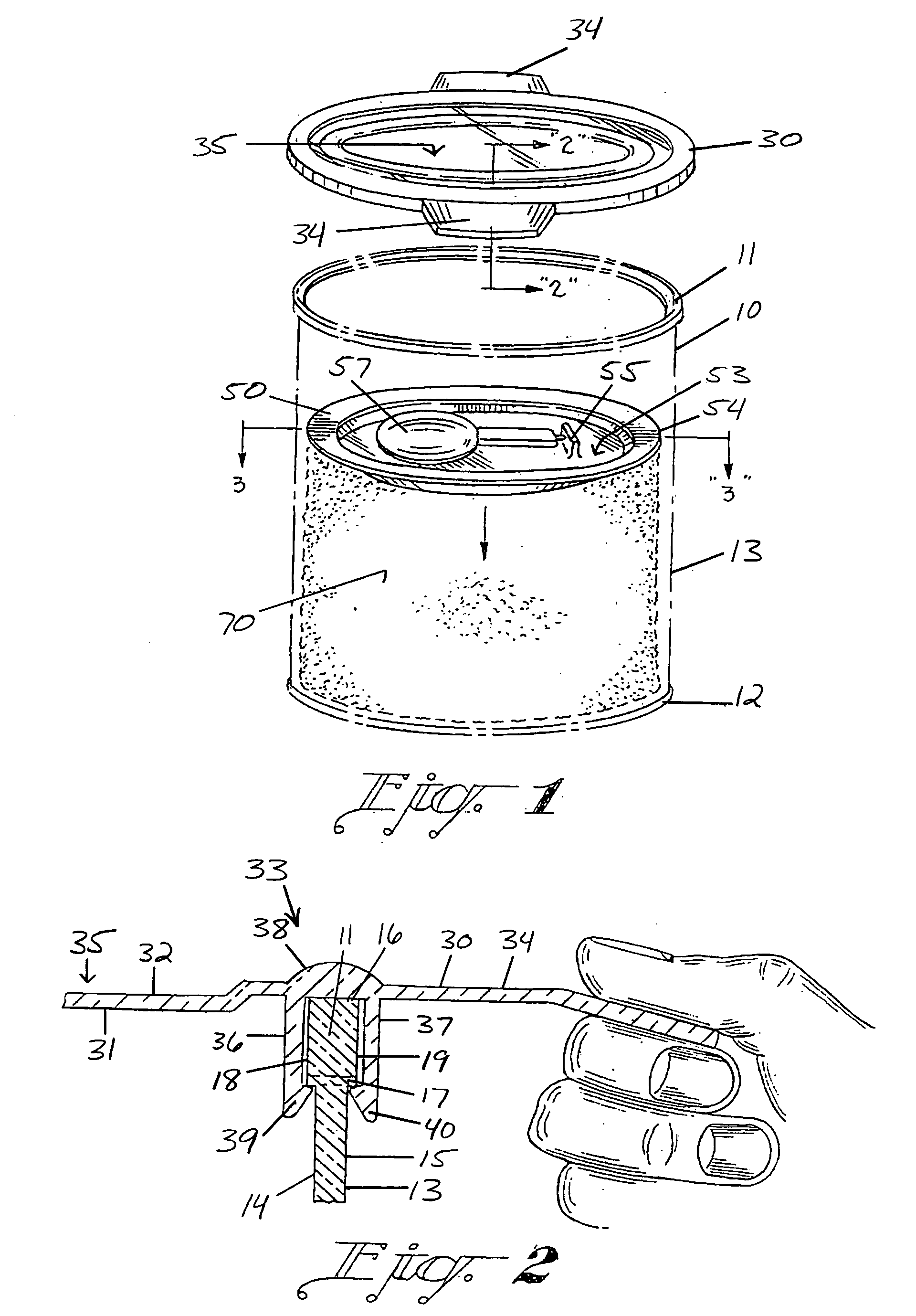 Container kit with graspable lid