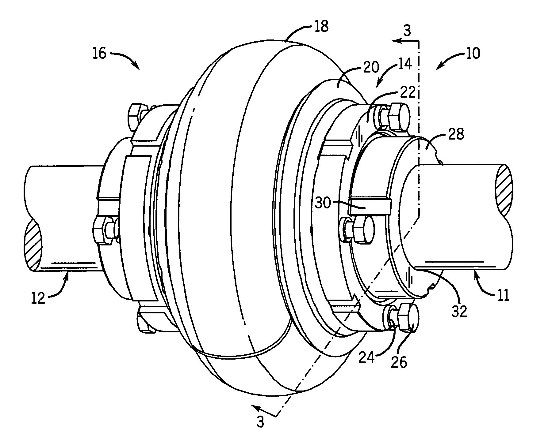 Flexible shaft coupling system and method