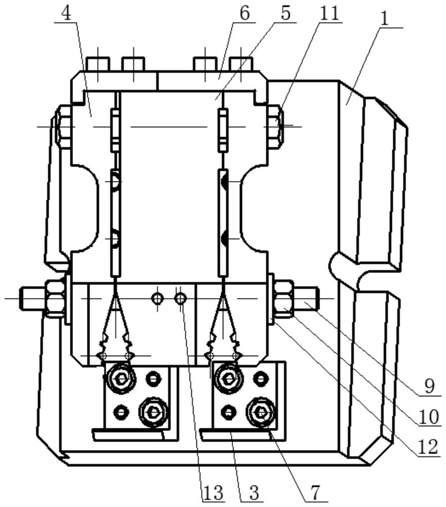 Grinding clamp for aviation turbine blade tenon