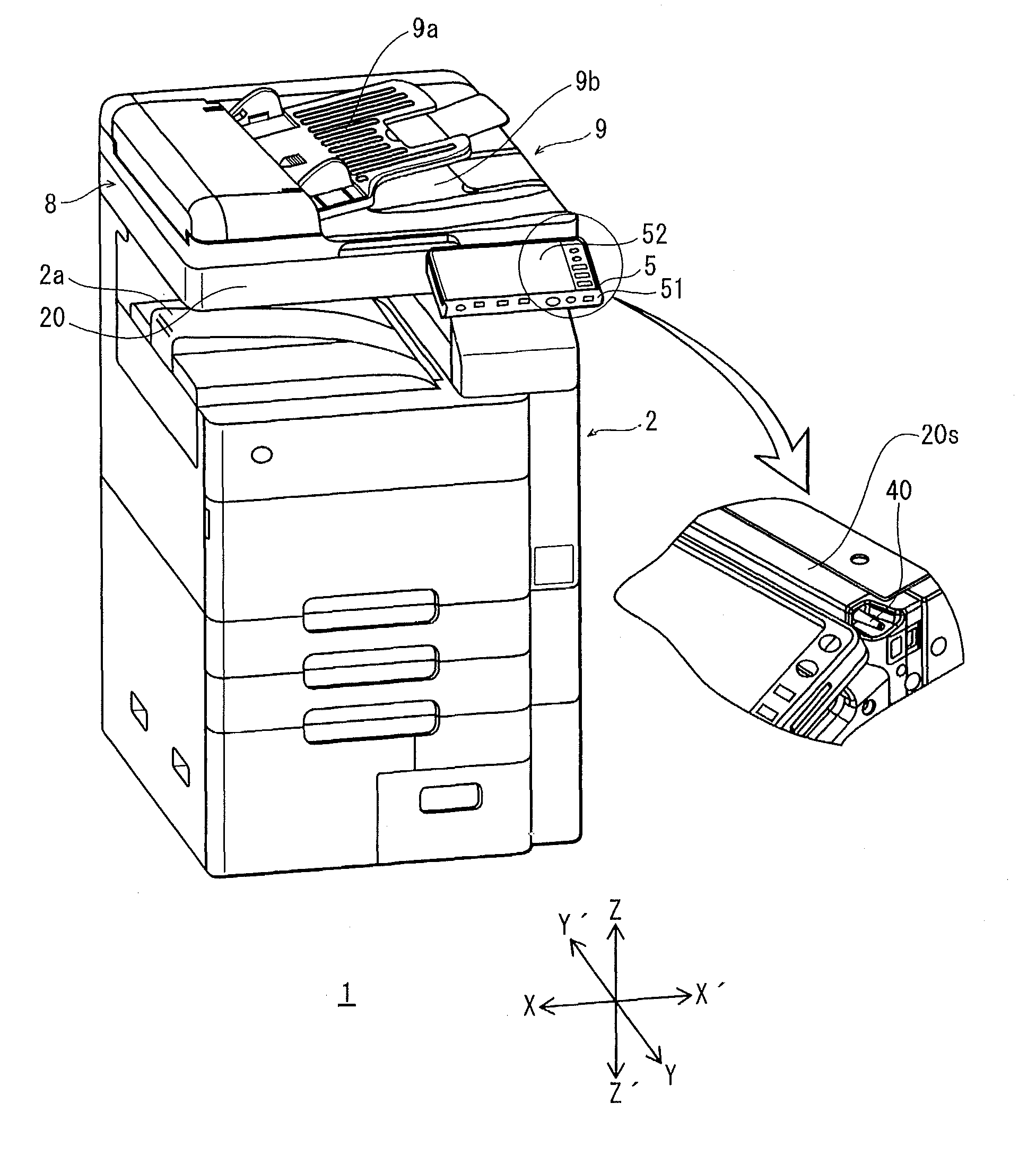 Image forming apparatus storing a stylus pen