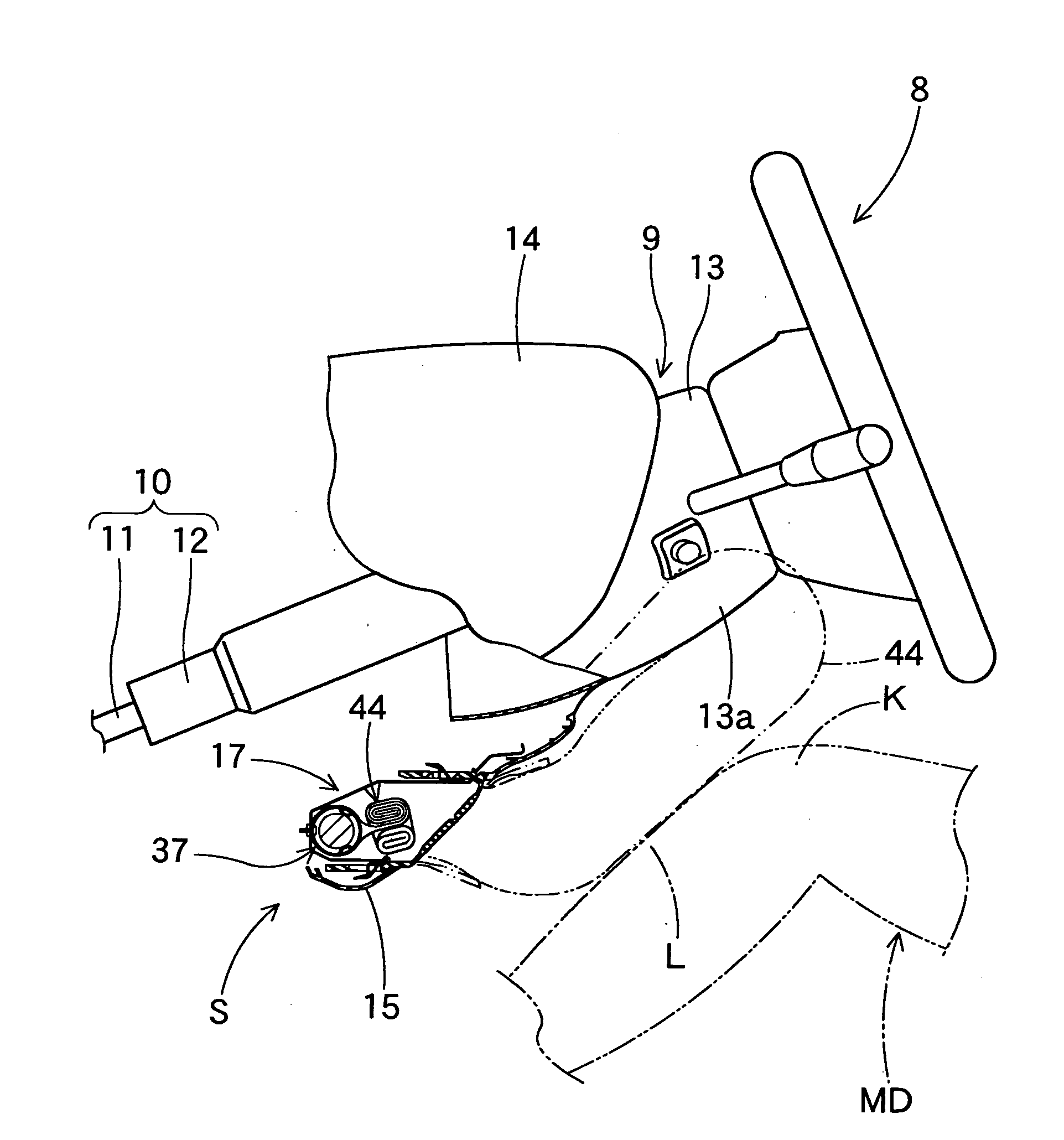 Knee protection airbag apparatus