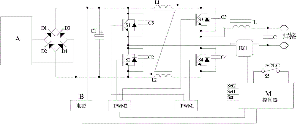 Novel DC/AC arc welding device