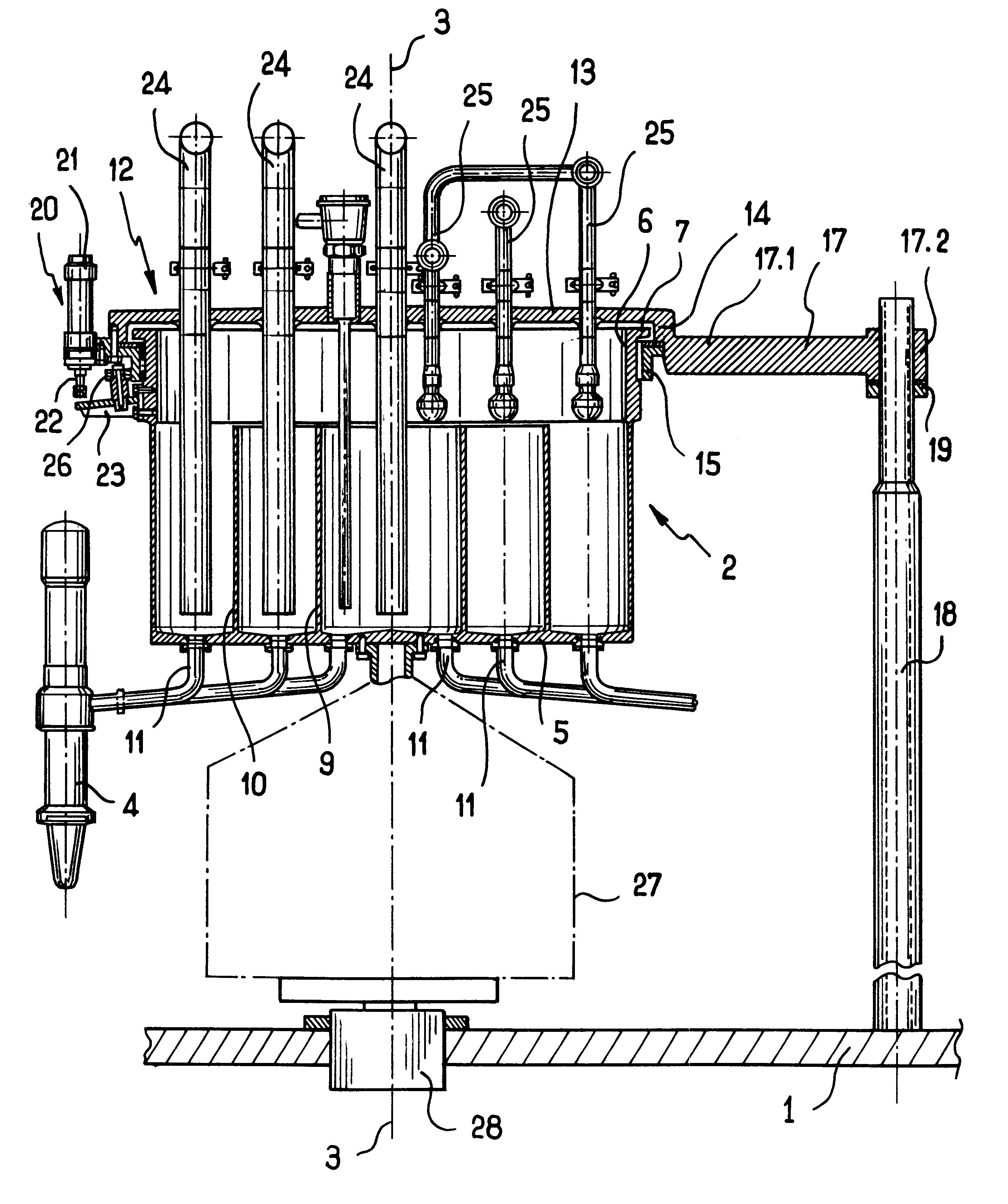 Installation for filling containers