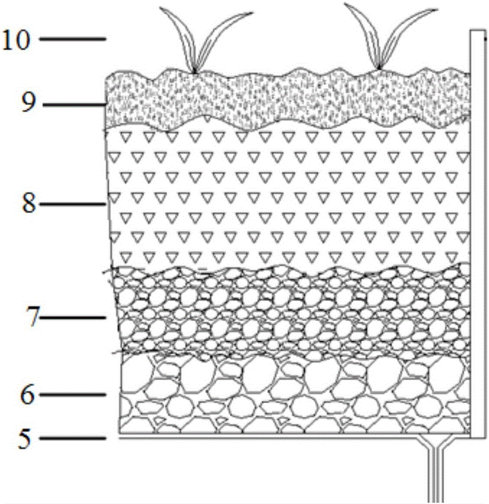 Urban rainwater recycling reutilization system based on lava rocks