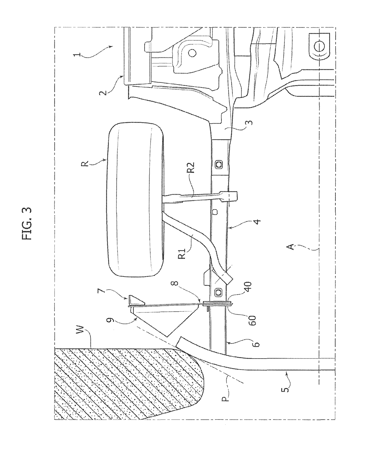 Safety device for orienting a motor-vehicle front wheel transversally to the longitudinal direction following a collision