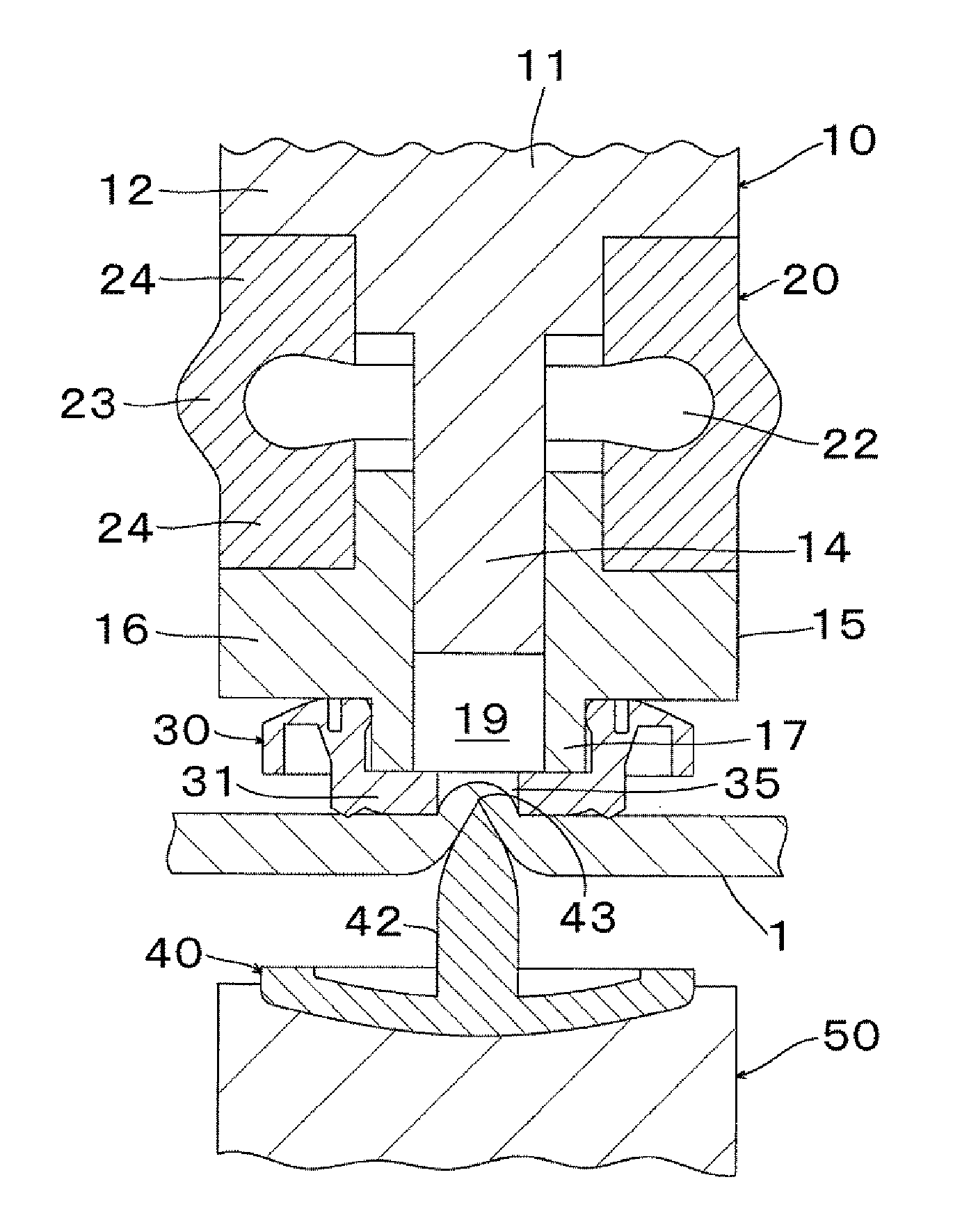 Upper Die for Fastening Button