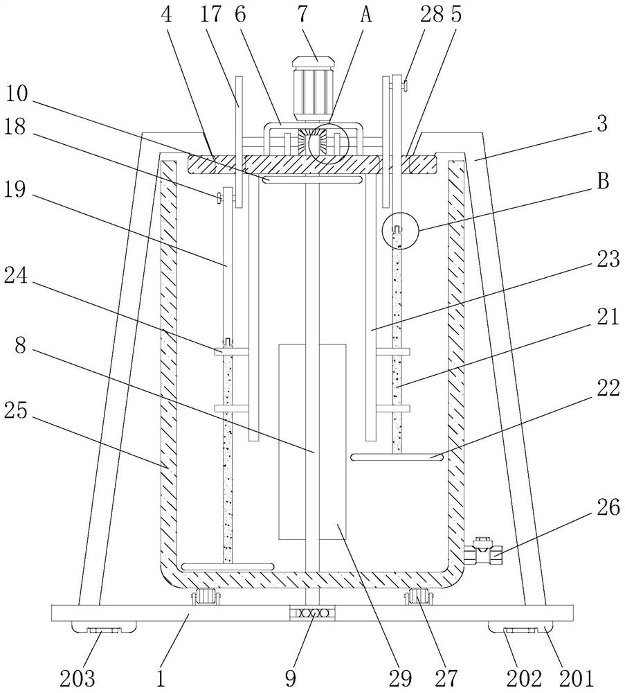 Slurry mixing device for non-woven fabric production