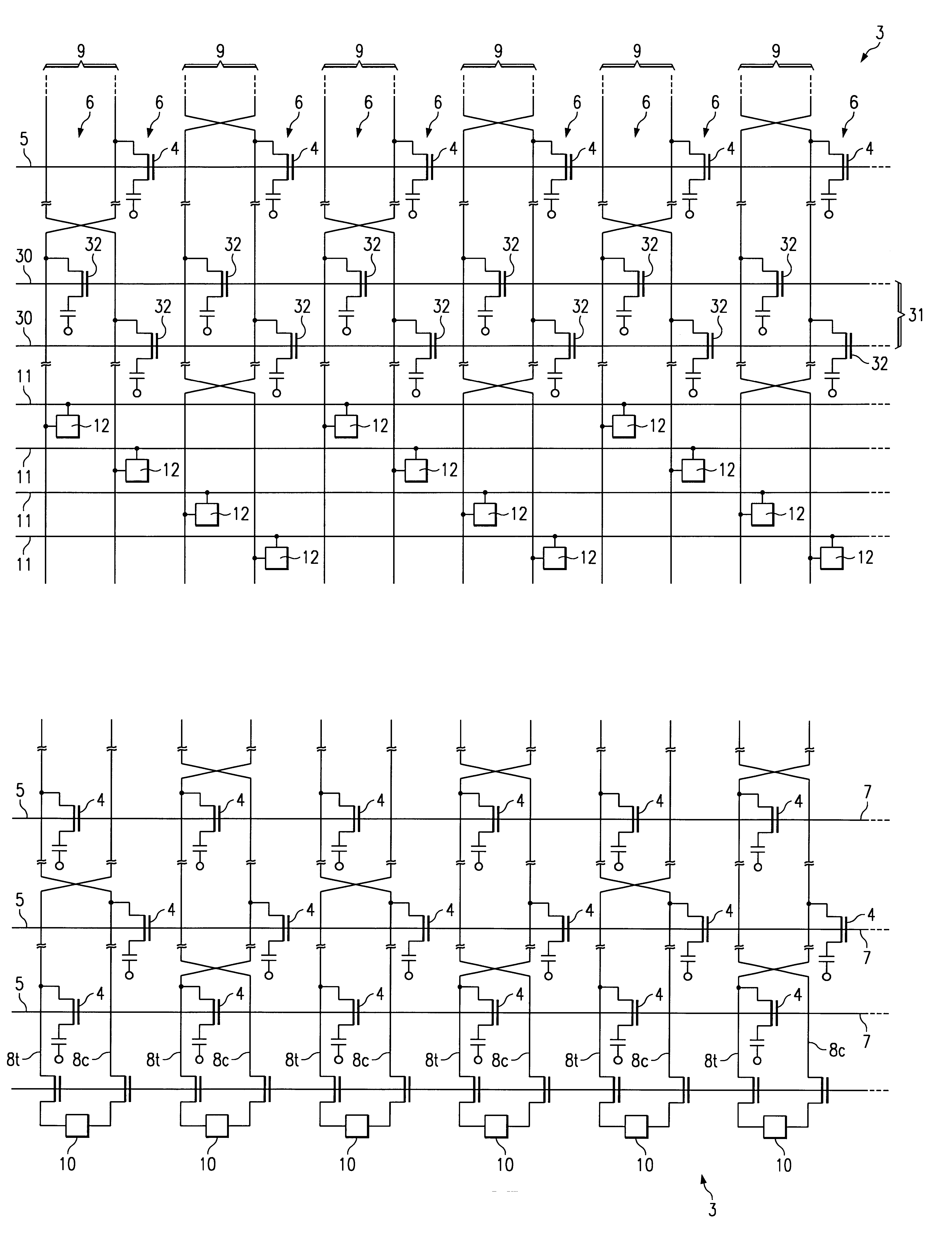 Redundant memory cell for dynamic random access memories having twisted bit line architectures