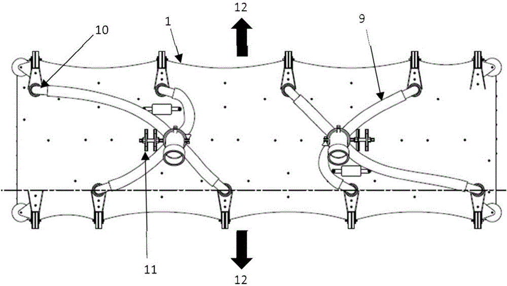 Suctioning device for large artificial water bodies