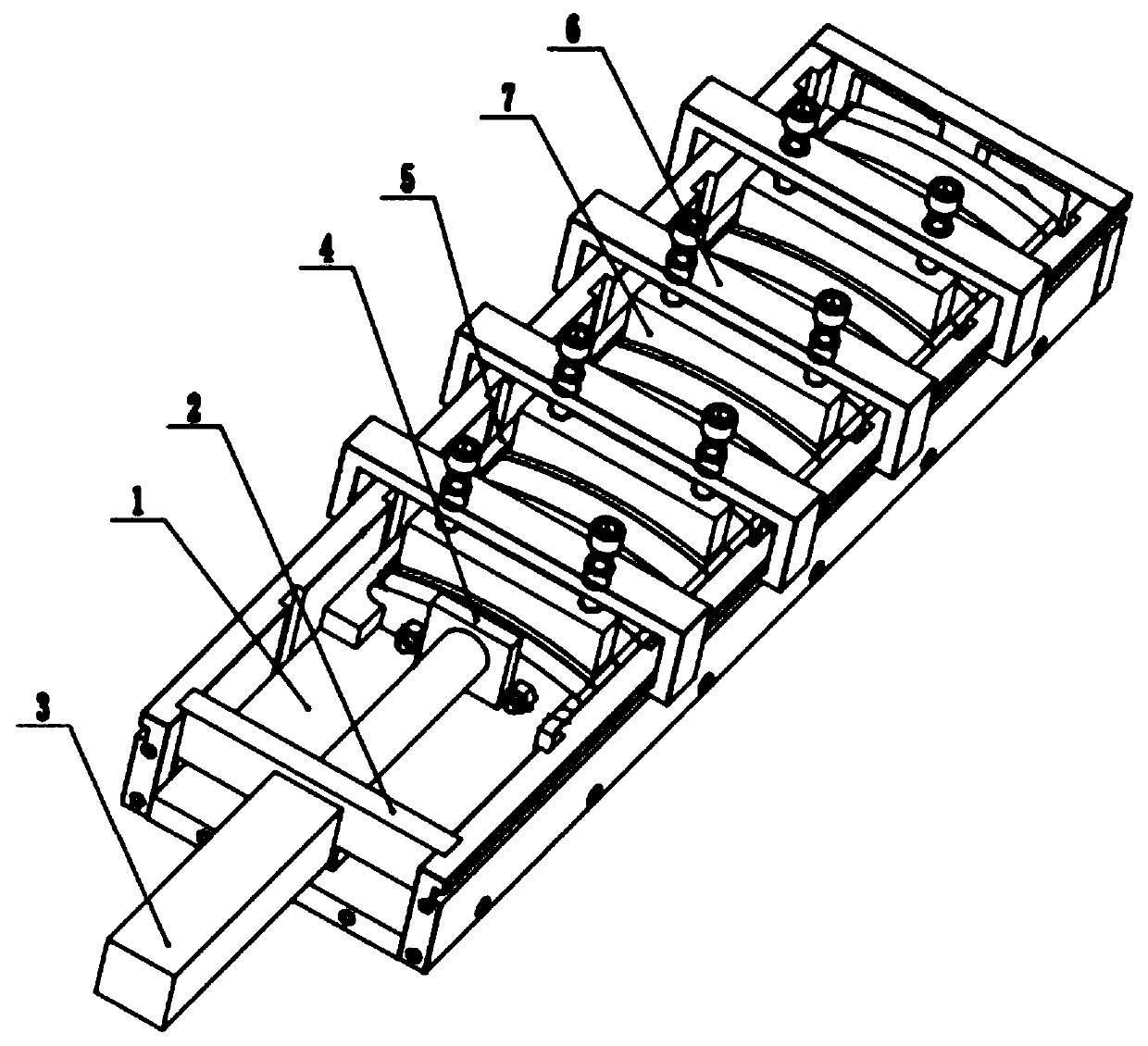 Assembly tooling and assembly method for series magnetic pole boxes of large-scale motor rotor